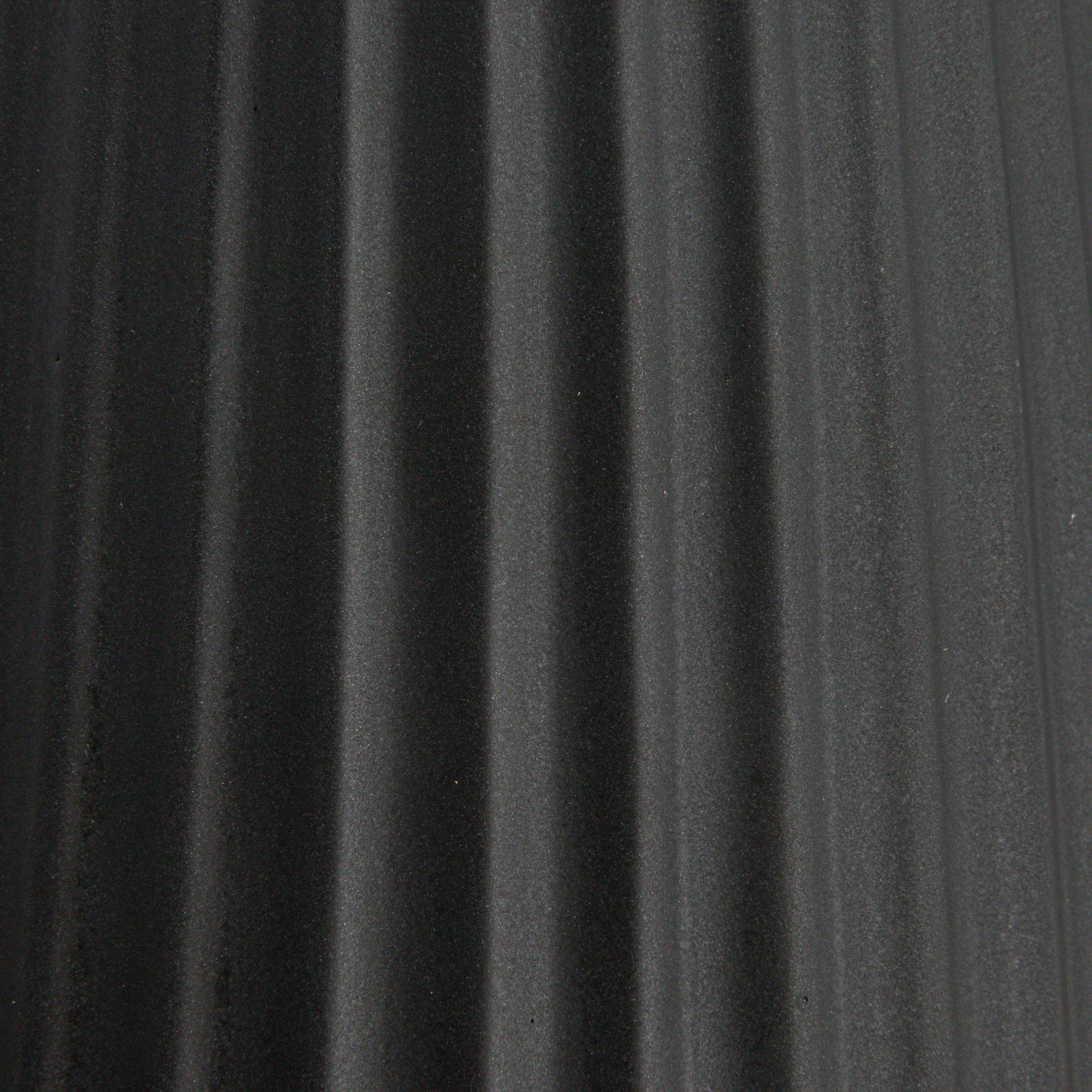 Hello Honey® 11.5" Matte Black Round Stoneware Fluted Vase with Embossed Lines