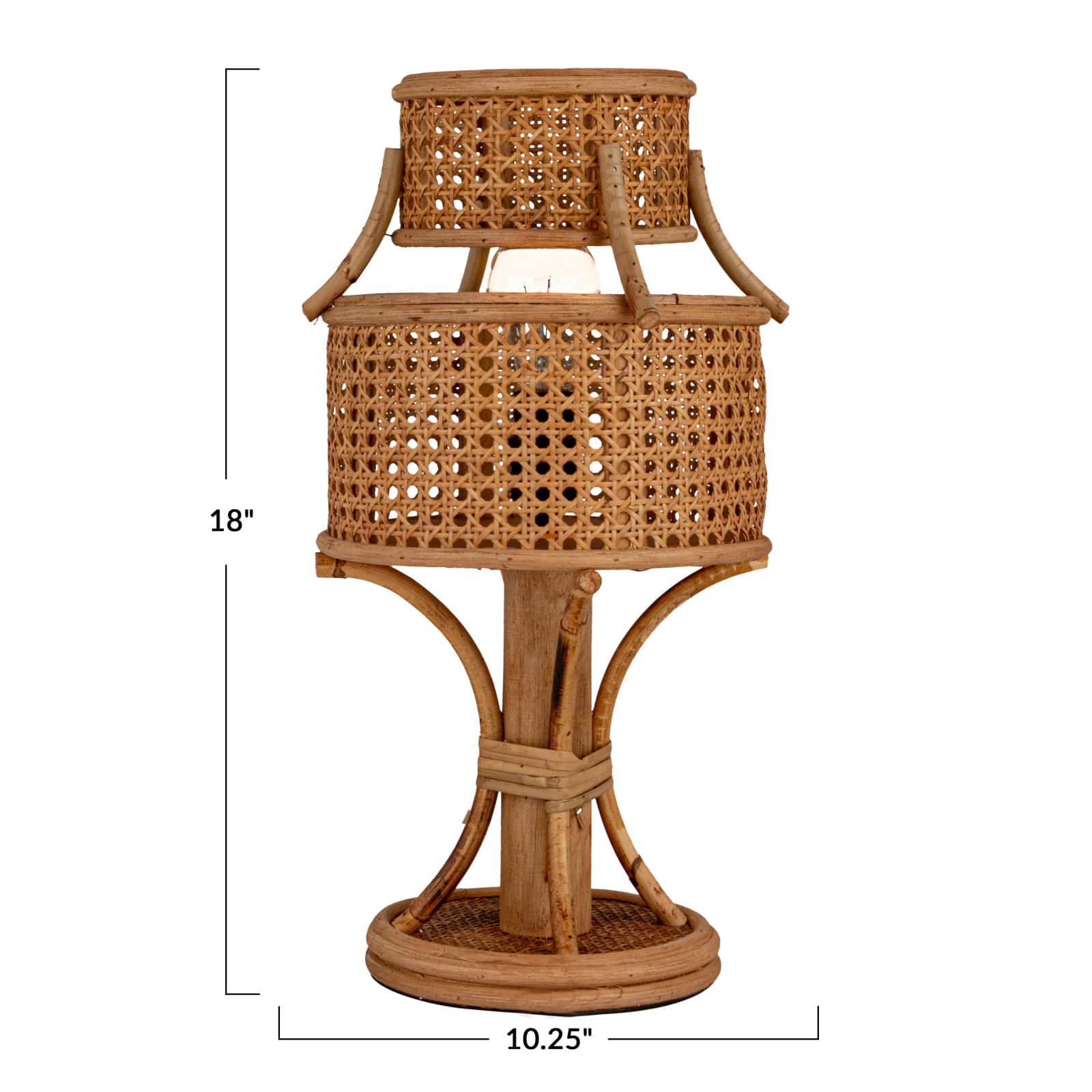 Hello Honey® 18" Rustic Rattan Vintage Reproduction Table Lamp, 2ct.