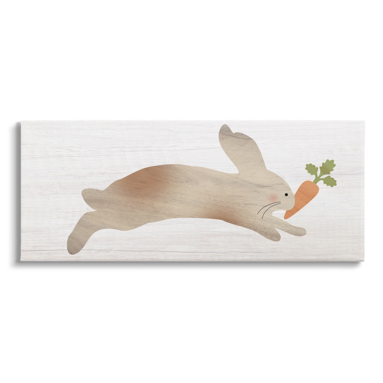 Stupell Industries Rabbit & Carrot Grain Pattern Canvas Wall Art