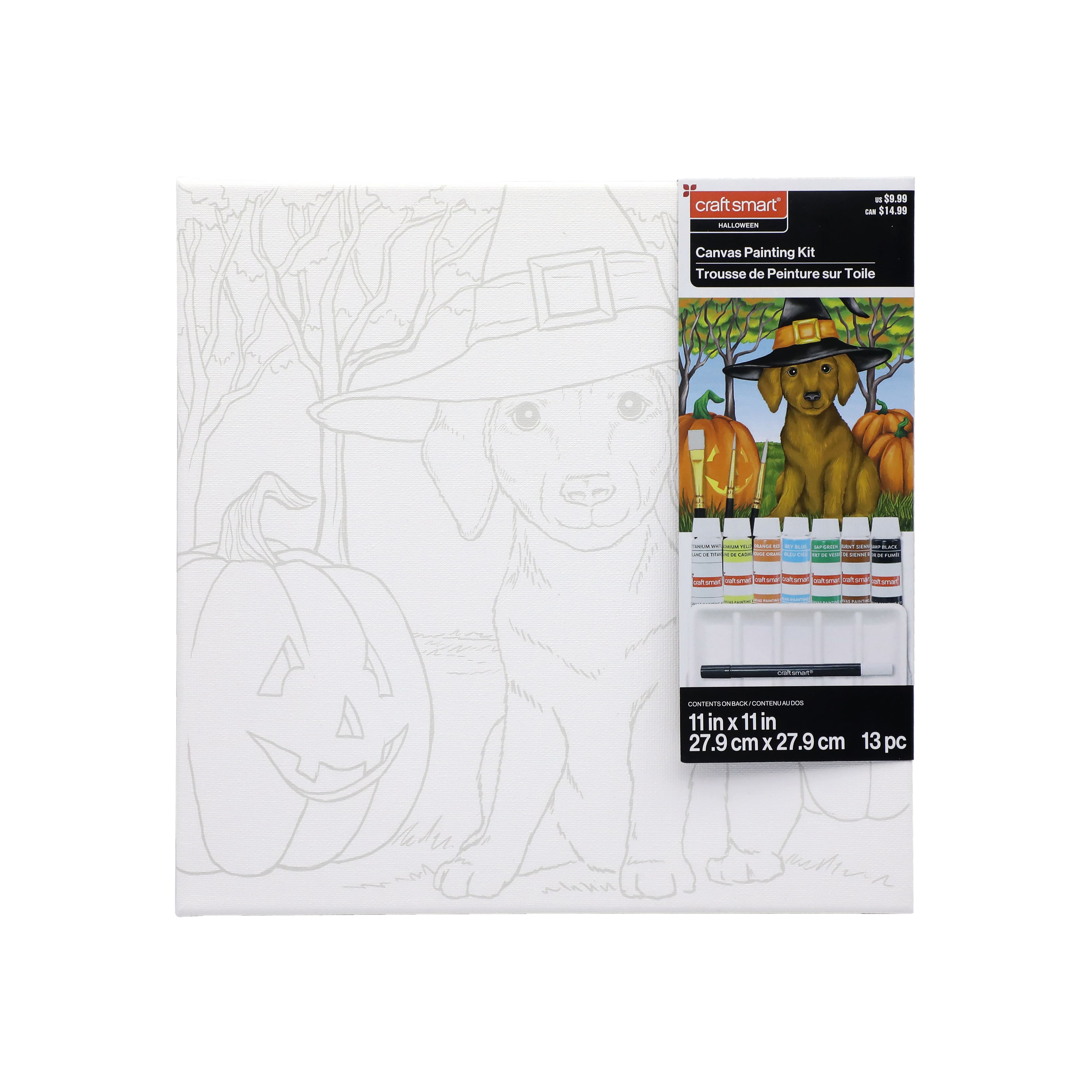 11&#x22; x 11&#x22; Trick-or-Treat Puppy Canvas Painting Kit by Craft Smart&#xAE;