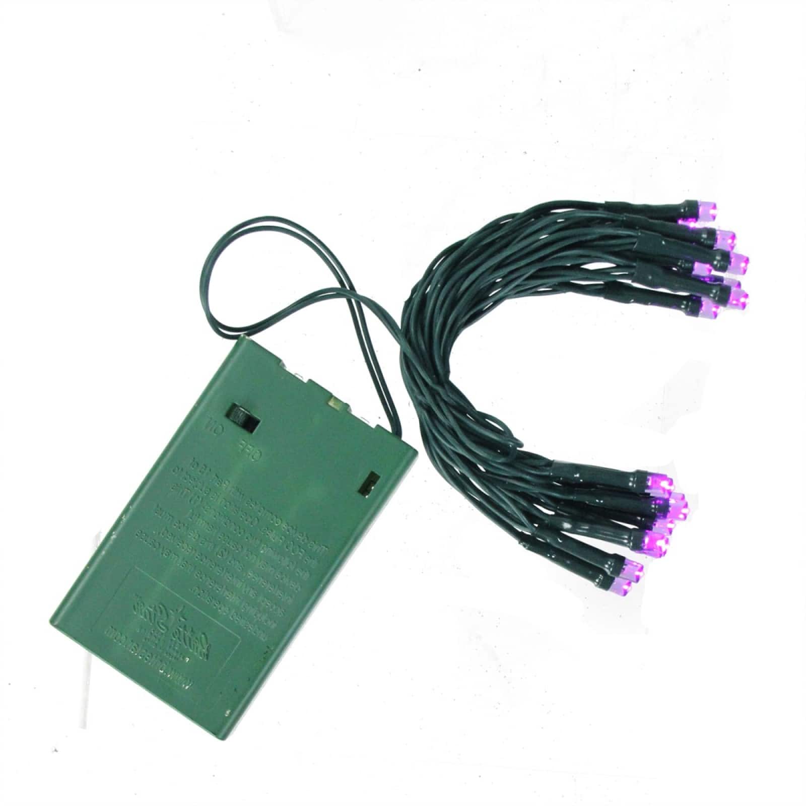 20ct. Purple LED Wide Angle Mini Christmas String Lights with Green Wire