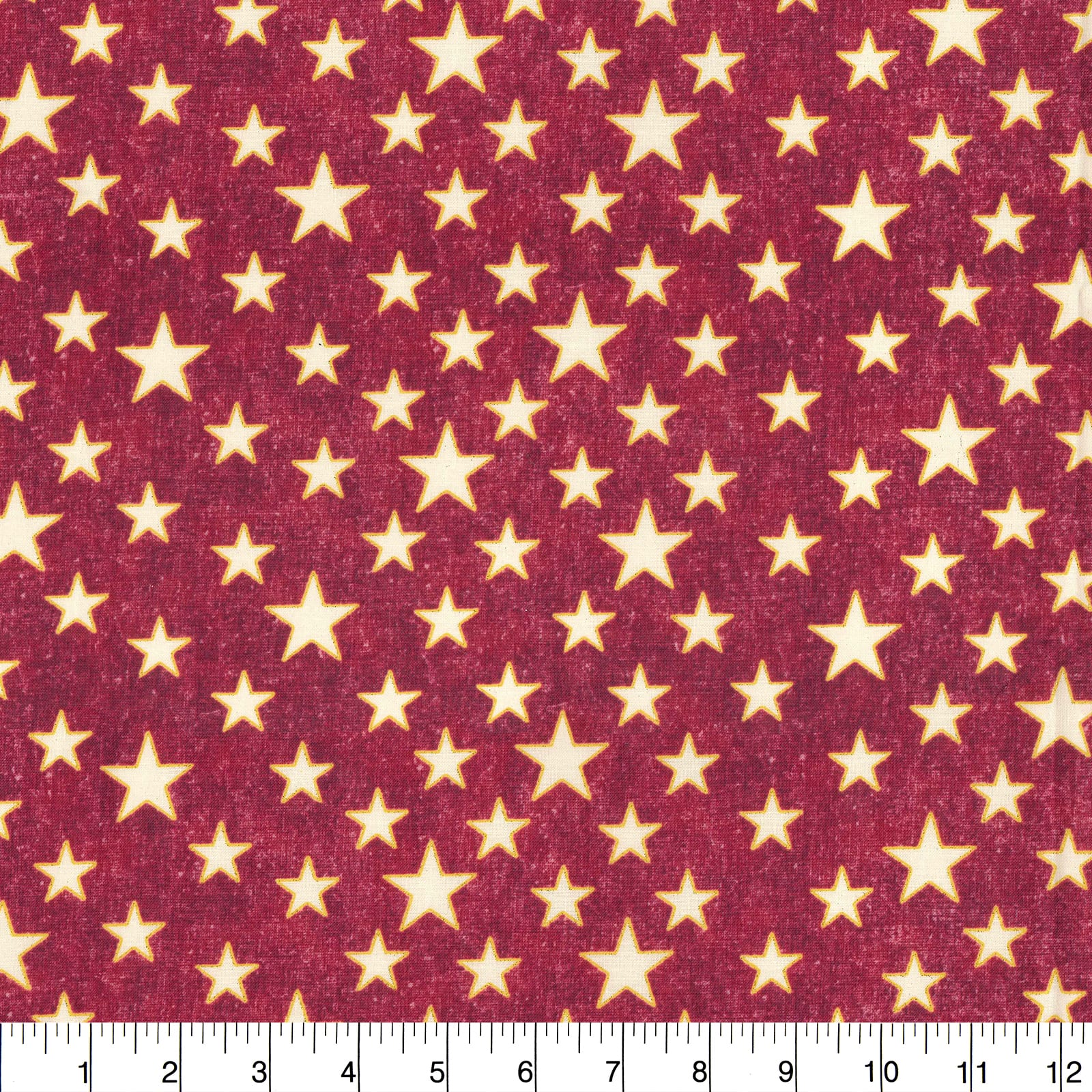 Fabric Traditions Stars on Red Texture Glitter Cotton Fabric