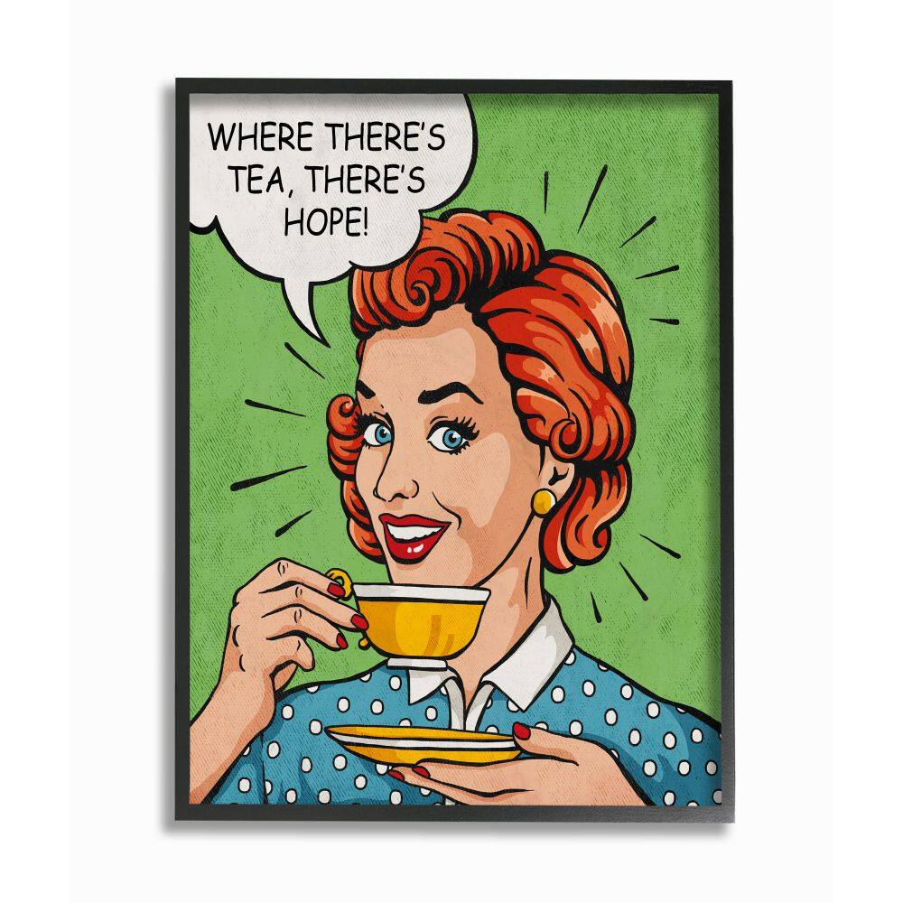 Stupell Industries There's Tea There's Hope Black Framed Wall Art