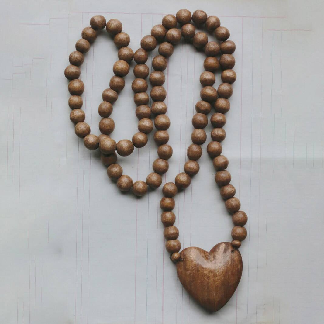 Hello Honey&#xAE; Hand Carved Wood Beads with Heart
