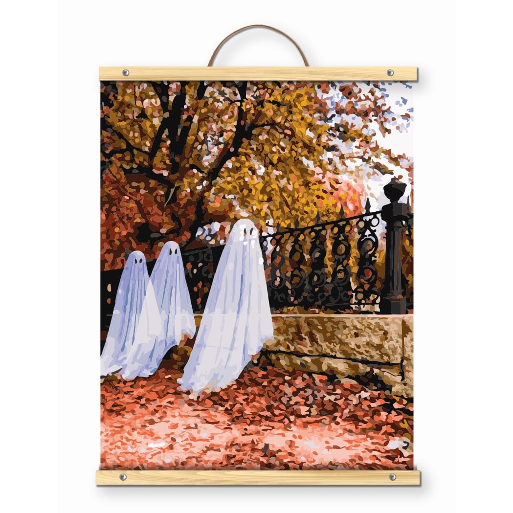 16" x 20" Graveyard Ghosts Paint-by-Number Kit with Wood Display Hanger by Artist's Loft®