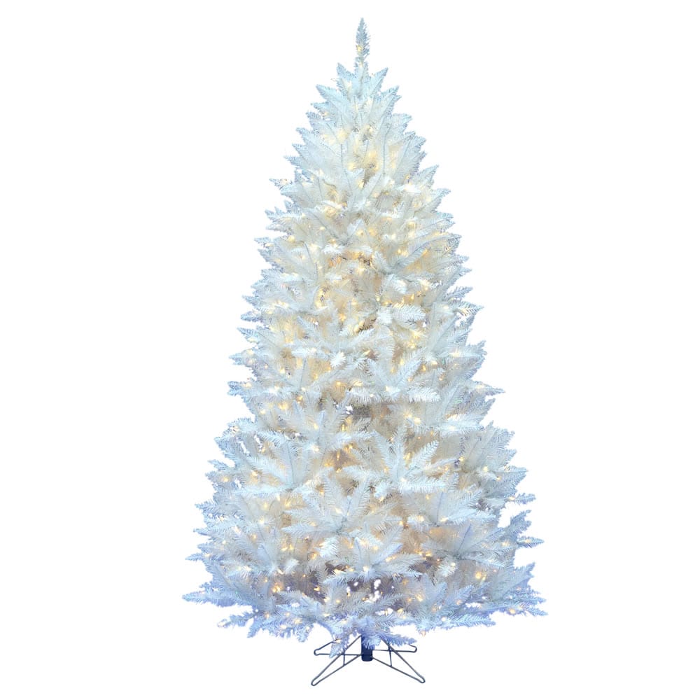 8.5ft. Pre-Lit Sparkle White Spruce Artificial Christmas Tree, Pure White LED Lights