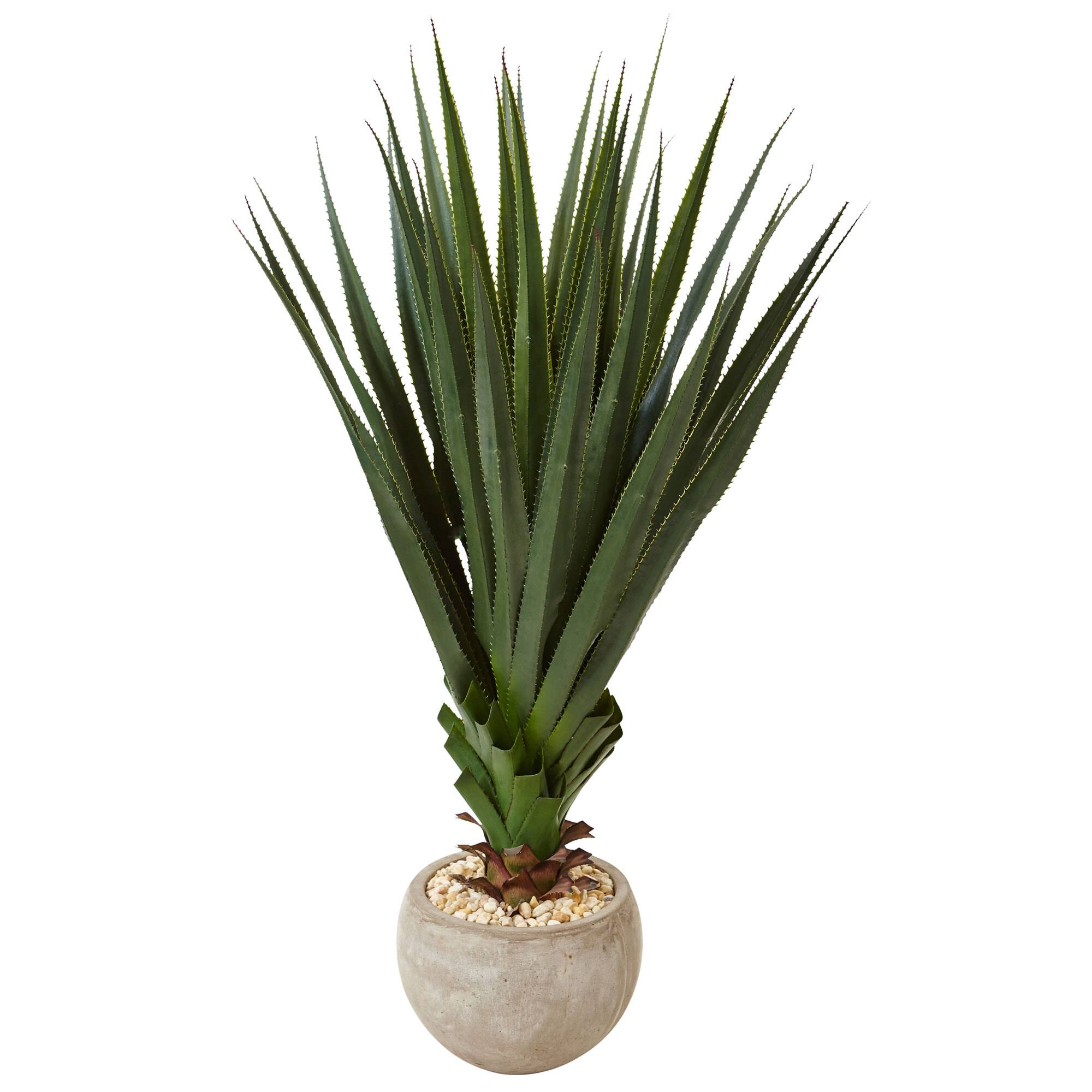 4.5Ft Spiked Agave in Sand Colored Bowl By Nearly Natural | Michaels®