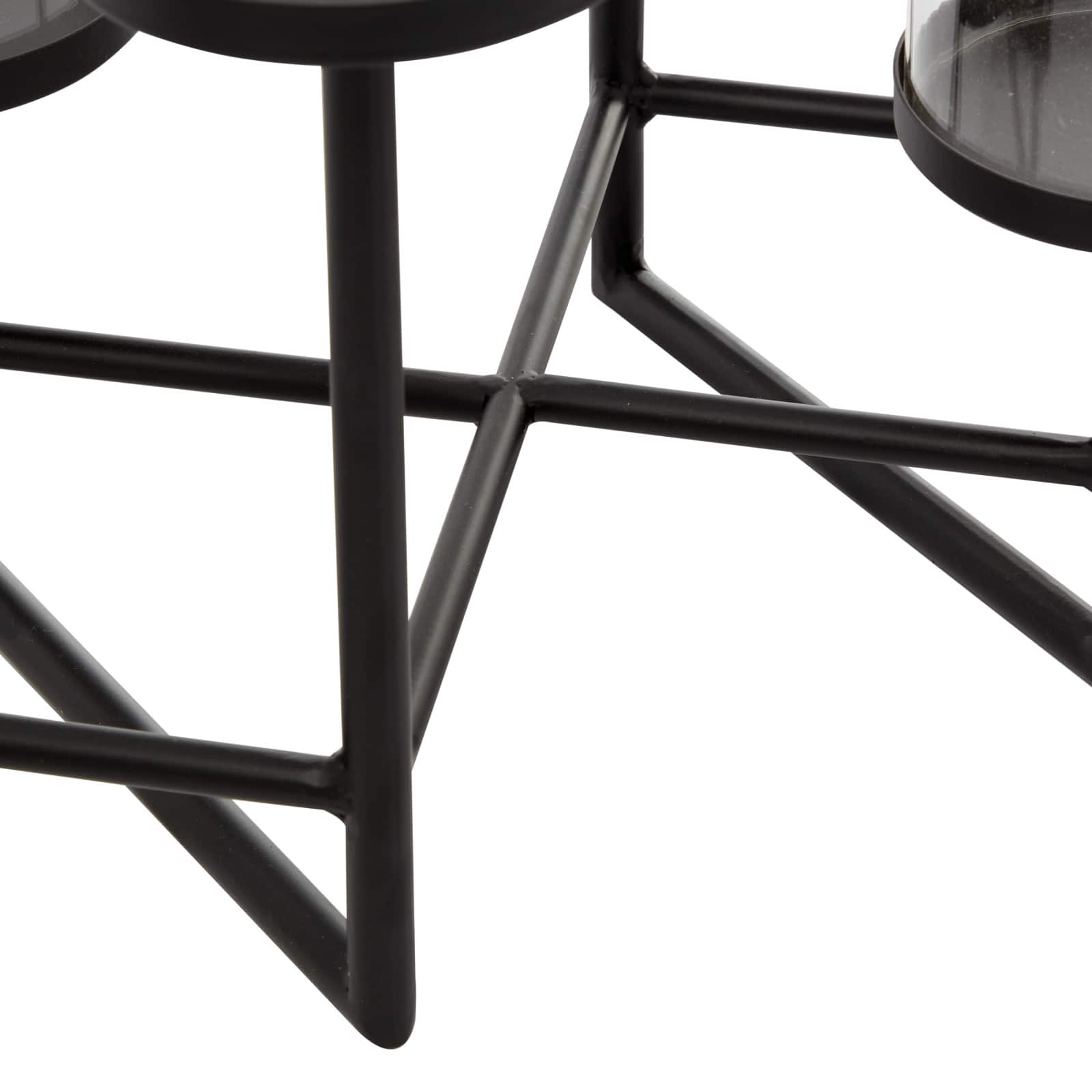 Black Metal Modern Candelabra, 15&#x22; x 26&#x22; x 12&#x22;