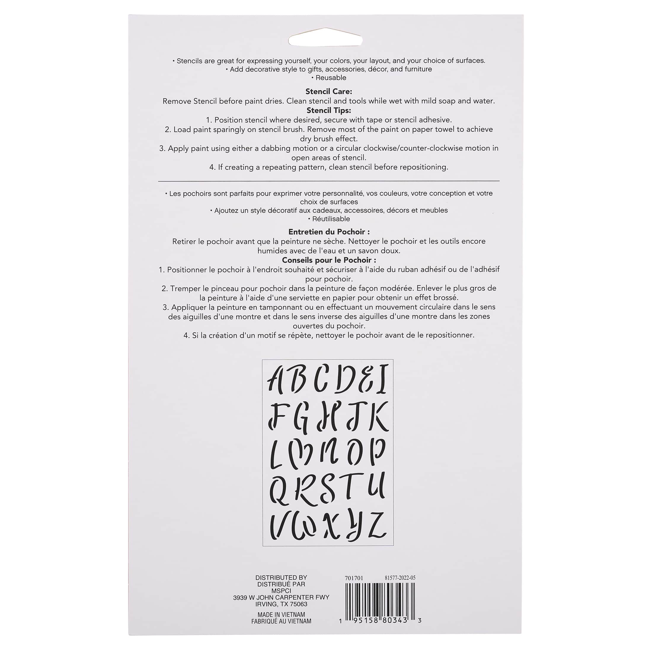 12 Pack: 2" Brush Alphabet Stencils by Craft Smart®