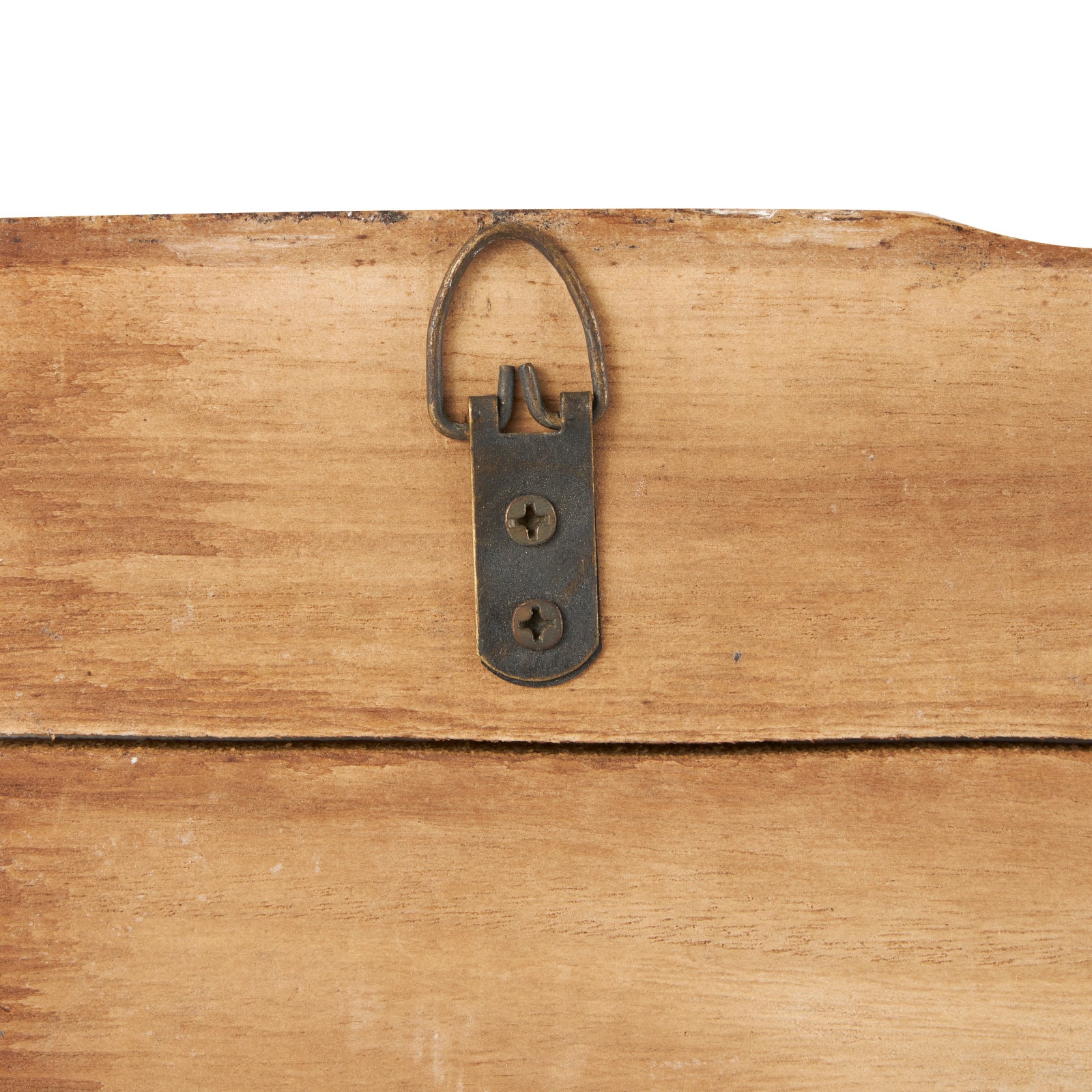 Handmade Whitewashed Brown Wood Live Edge Wall Hook with 5 Fish-Shaped Hangers