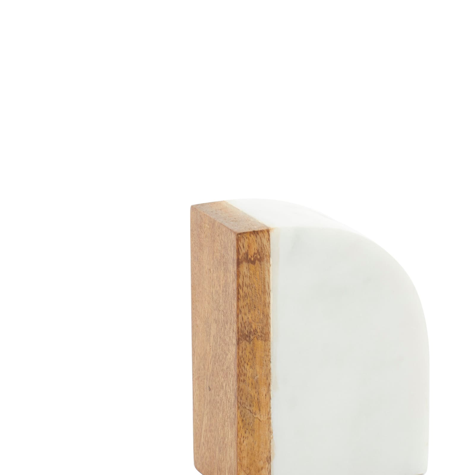 5&#x22; White Marble Modern Bookends, 2ct.