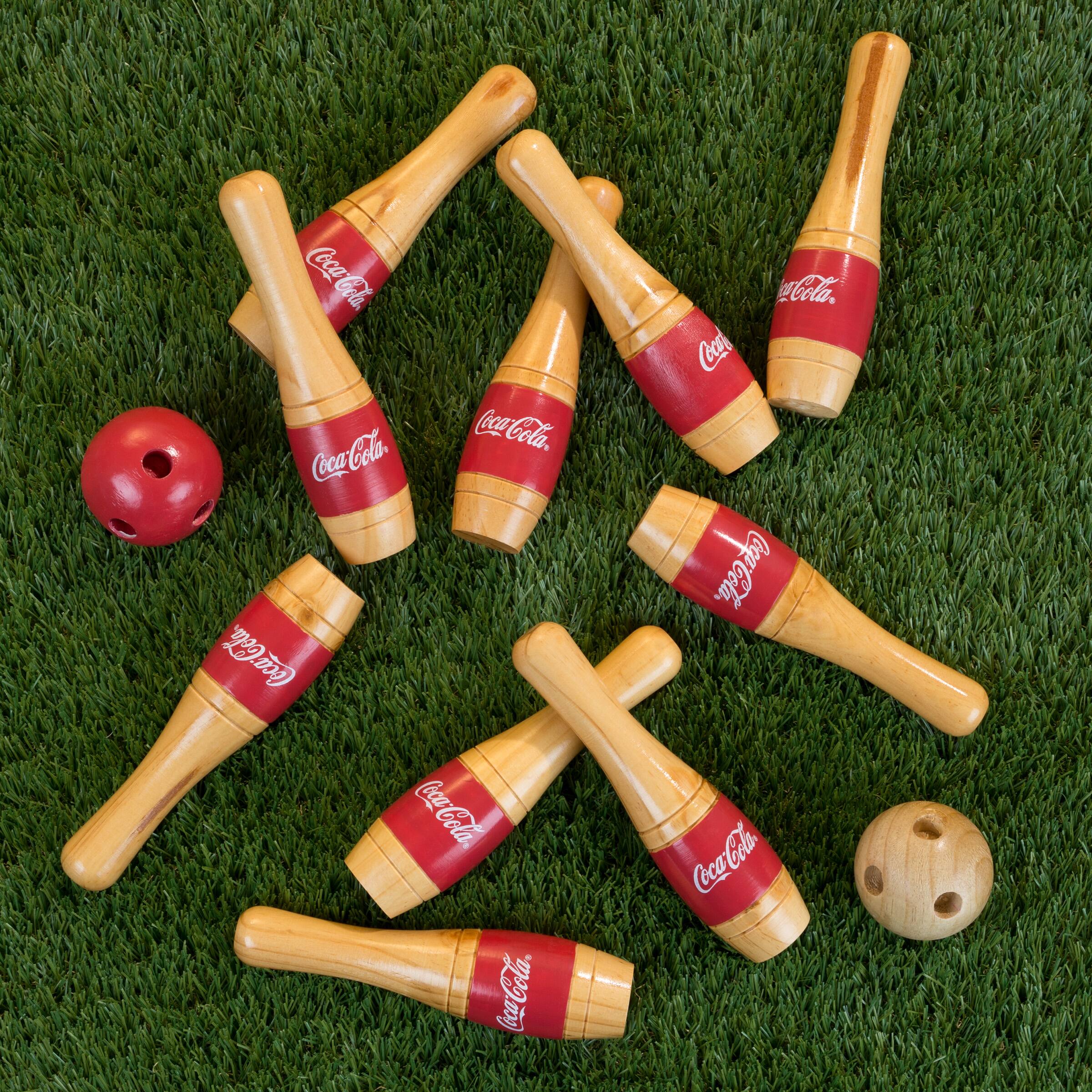 Toy Time Coca-Cola Indoor &#x26; Outdoor Wooden Bowling Set