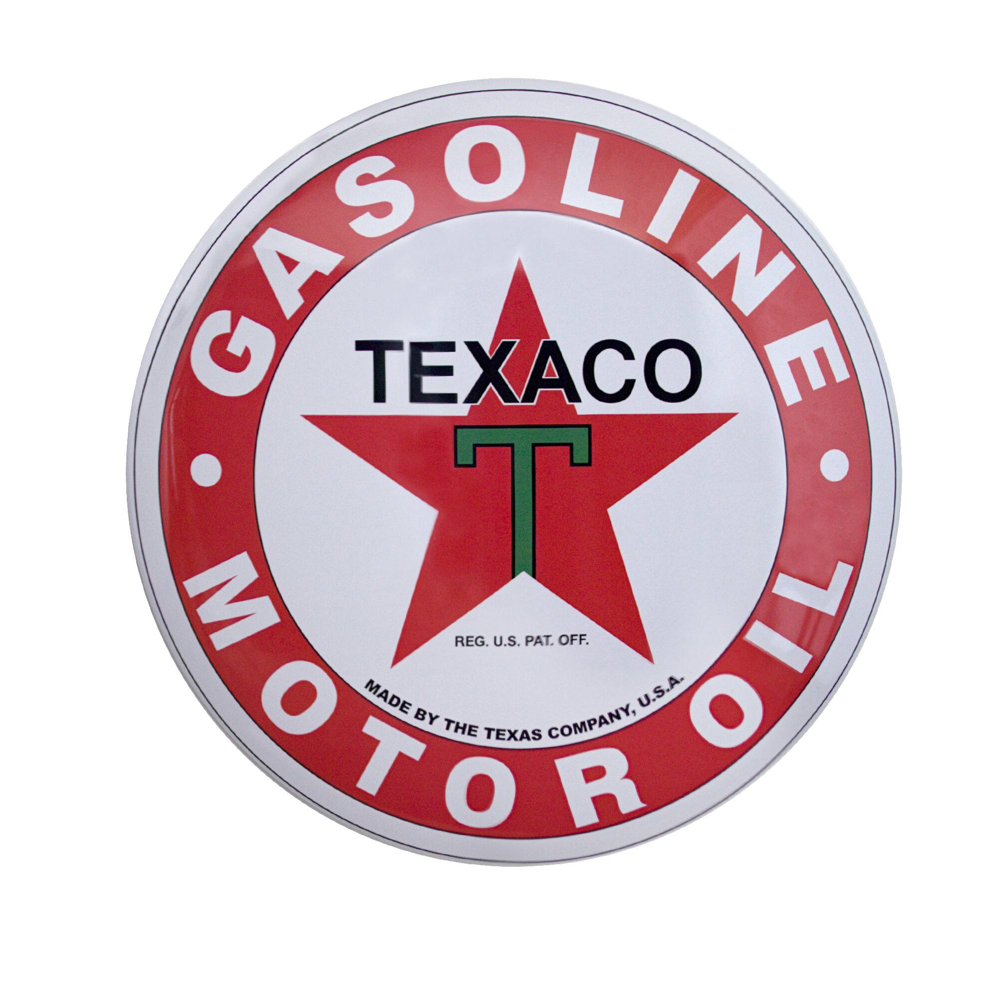 Licensed Texaco Gasoline Motor Oil Dome Metal Sign
