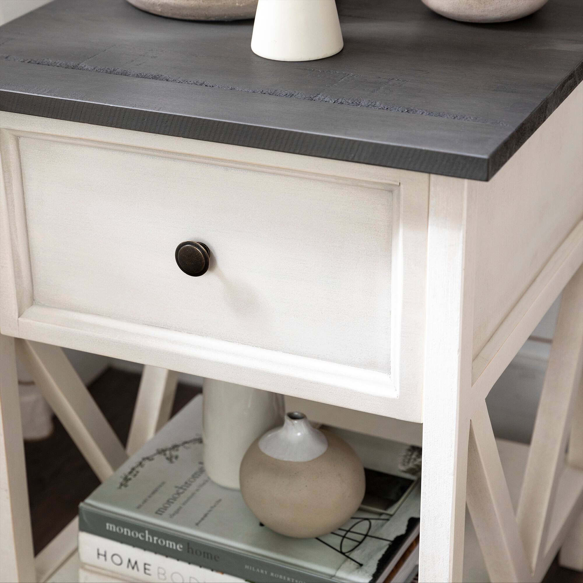 Walker Edison 19" 1-Drawer Wood Side Table