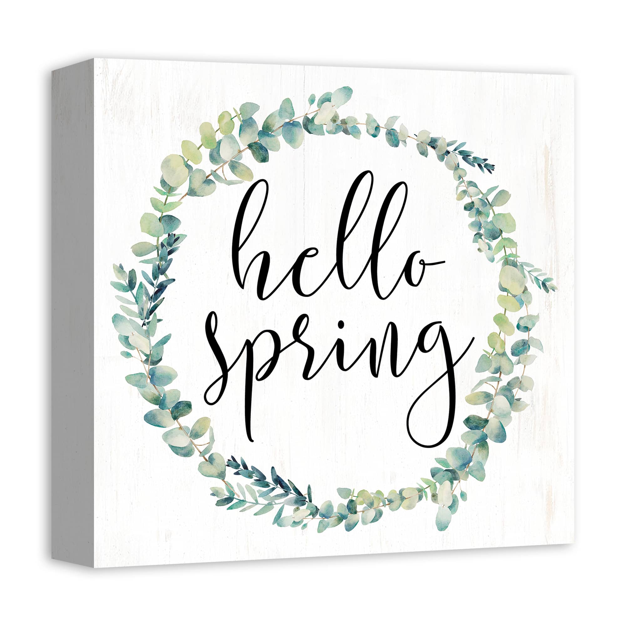 Hello Spring Wreath Canvas Wall Art