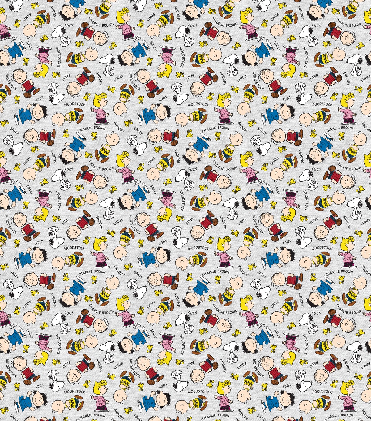 Peanuts Gang With Names Fabric