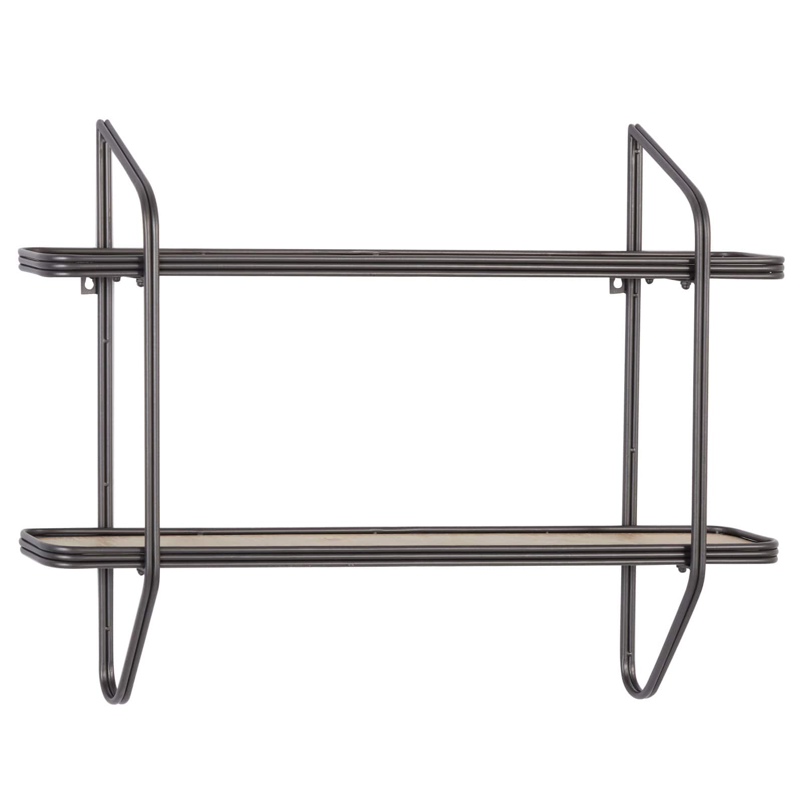 Black Iron and Wood Industrial Wall Shelves, 23