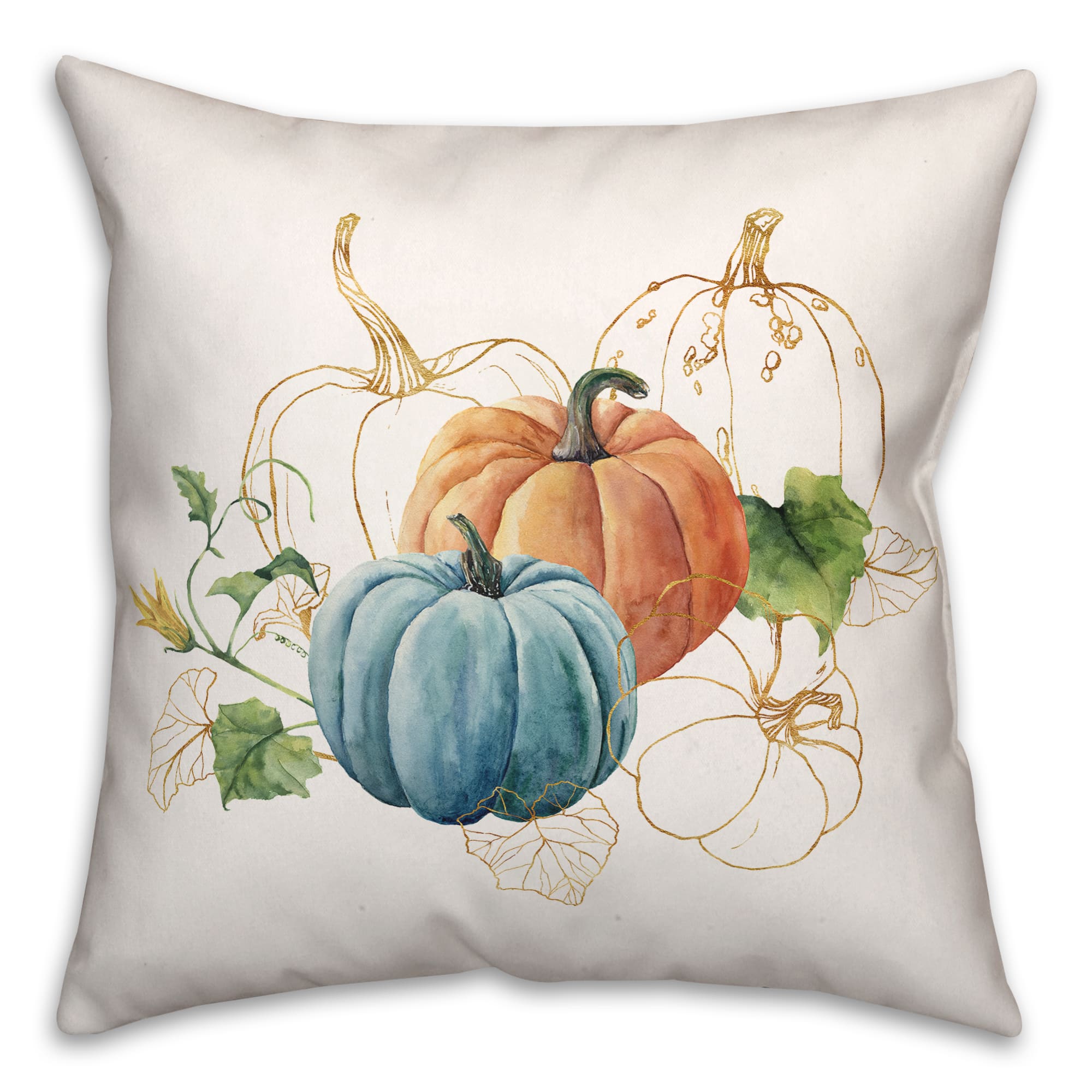 Fall Throw Pillow Covers Blue Pumpkin Fall Pillow Decorative Throw