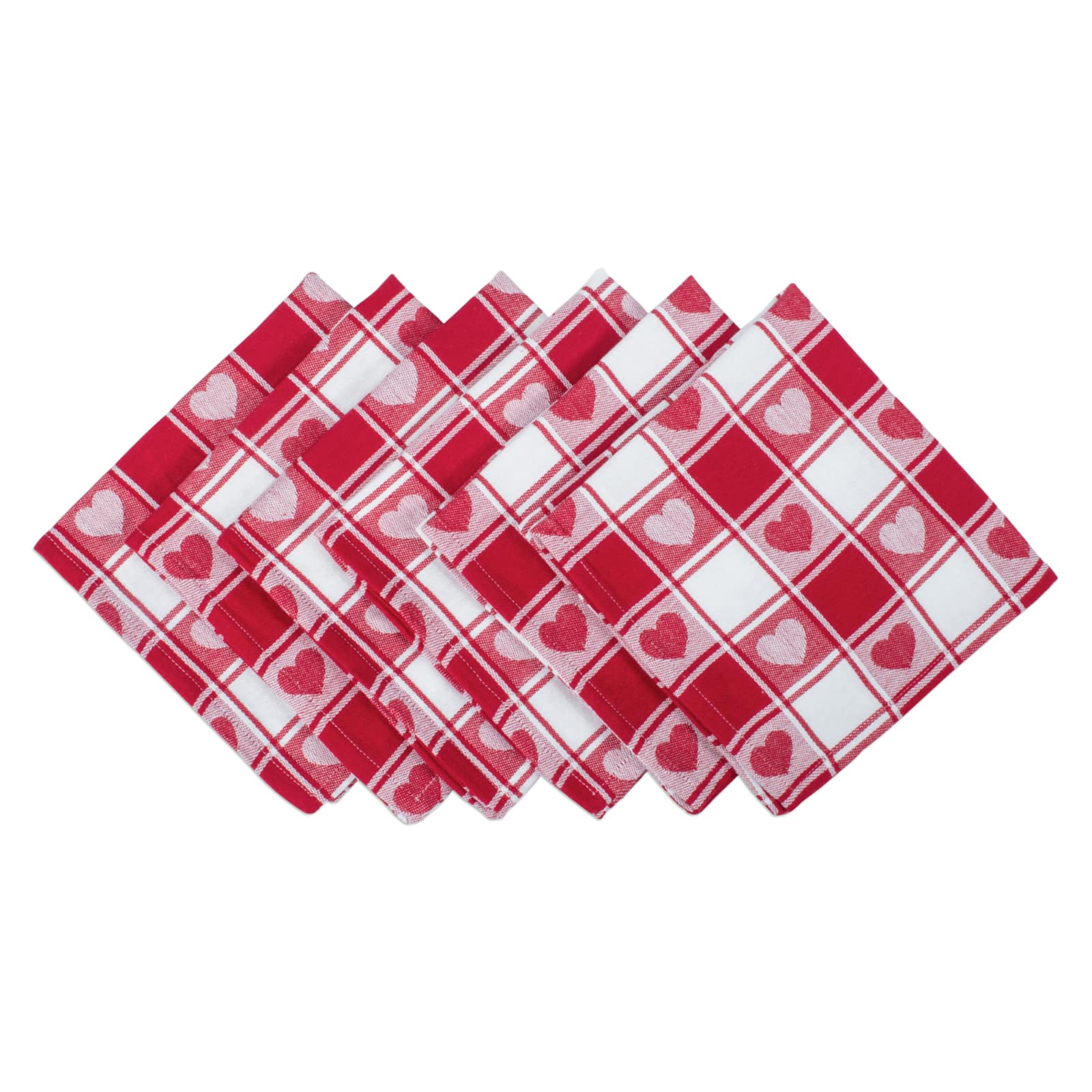 DII® Hearts Woven Check Napkins, 6ct.