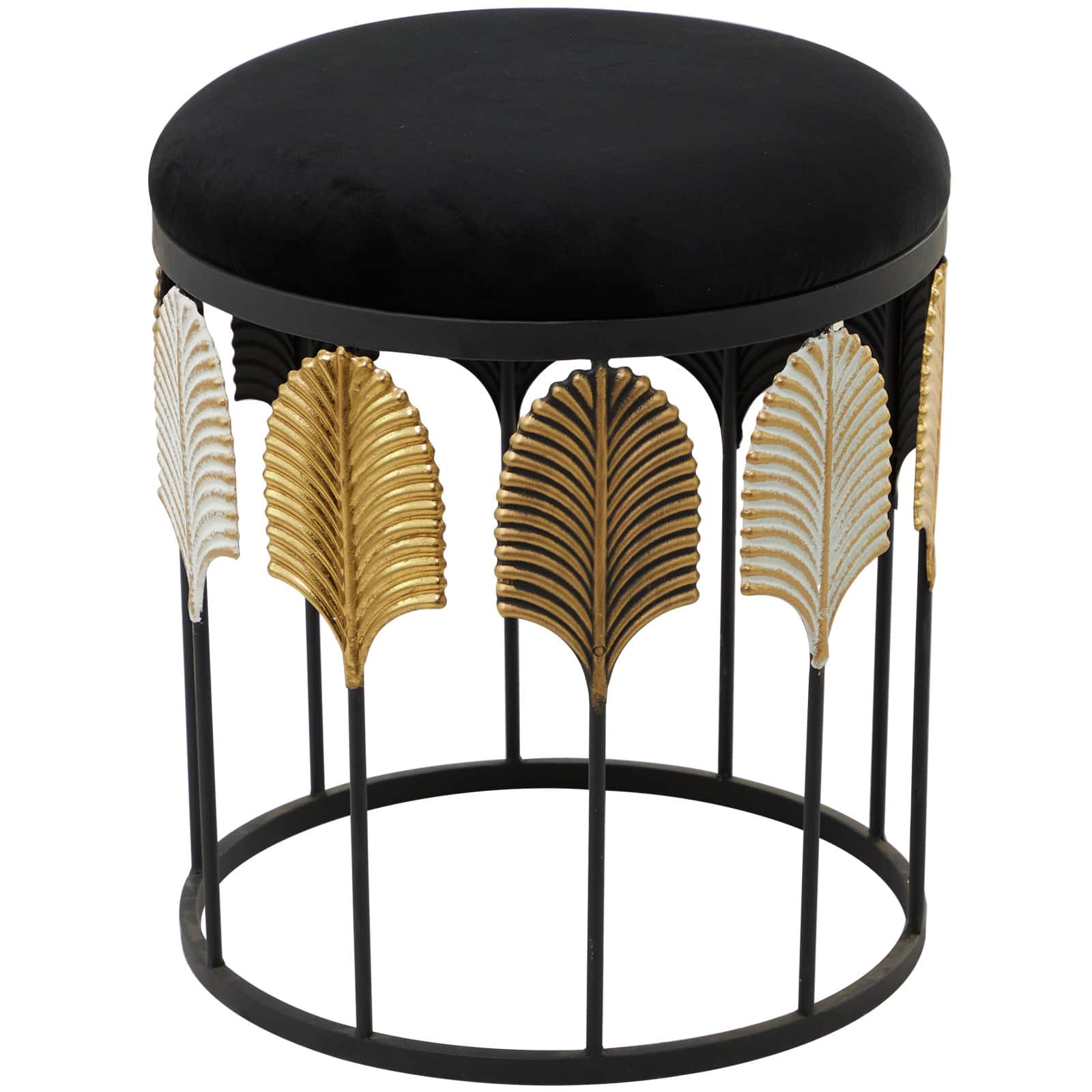 19&#x22; Black Metal Contemporary Stool