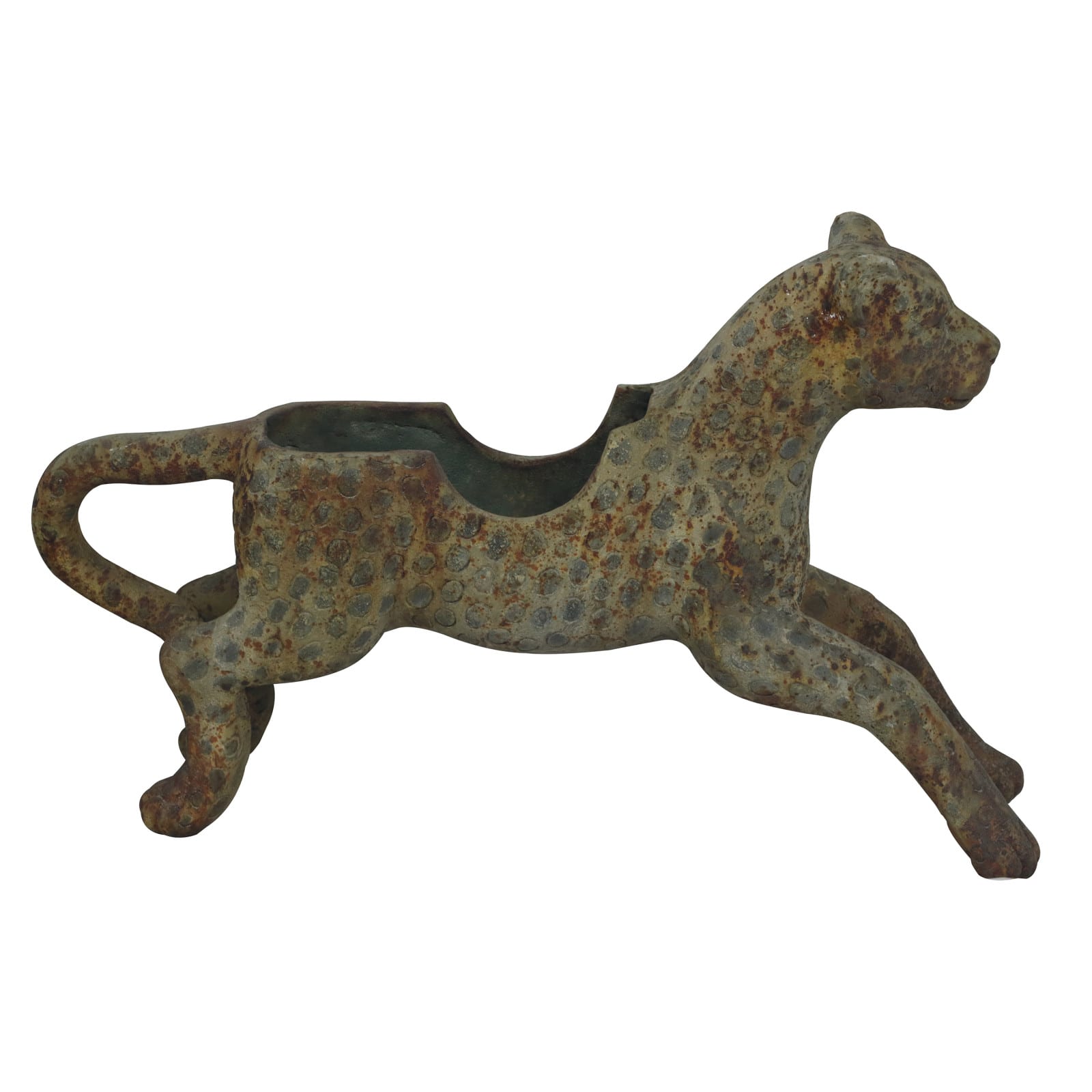 Hello Honey® 27.5" Distressed Multicolor Vintage Carousel Leopard Planter