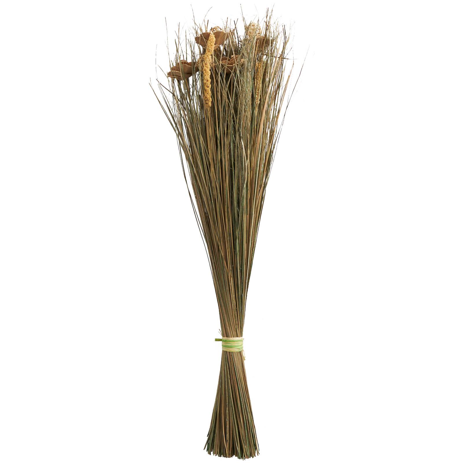 41" Brown Dried Plant Floral Bouquet Grass Natural Foliage with Deco Ball Accents