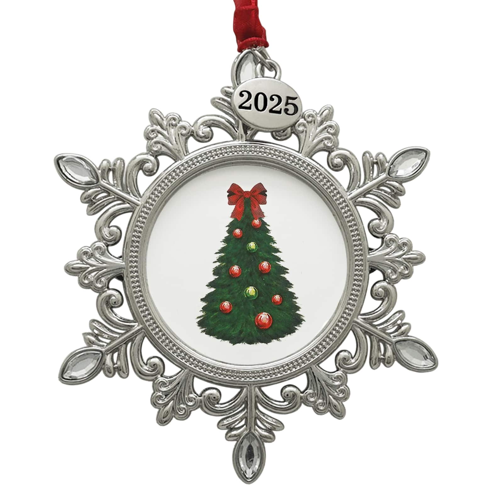 2&#x22; x 2&#x22; Silver Jeweled Snowflake Metal Ornament Frame by Studio D&#xE9;cor&#xAE;