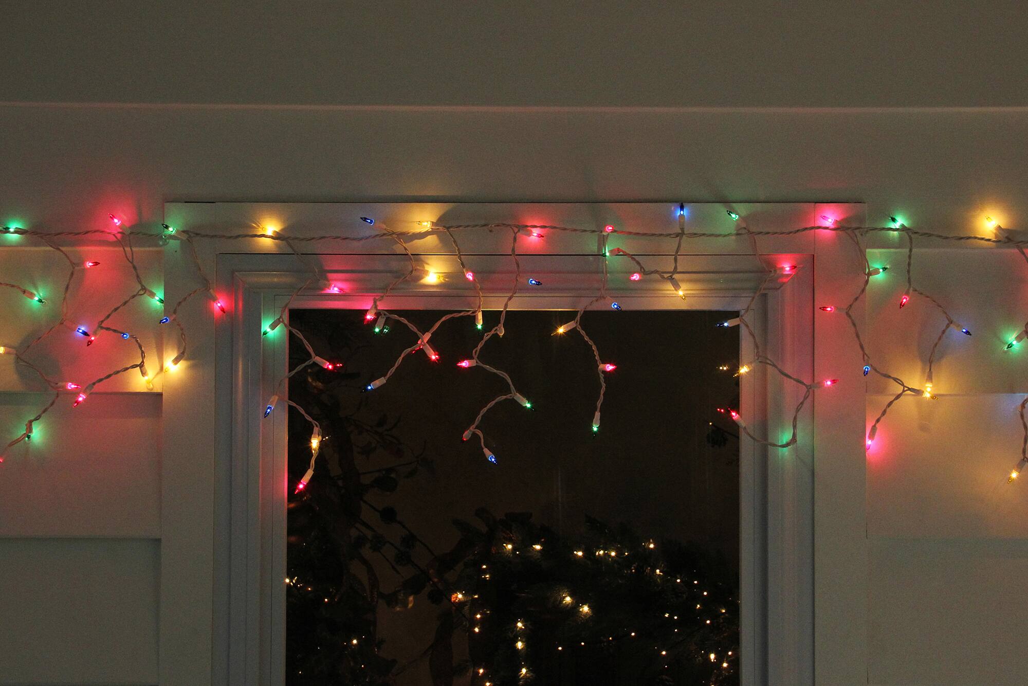 100ct. Mini Icicle Christmas Light Set With White Wire