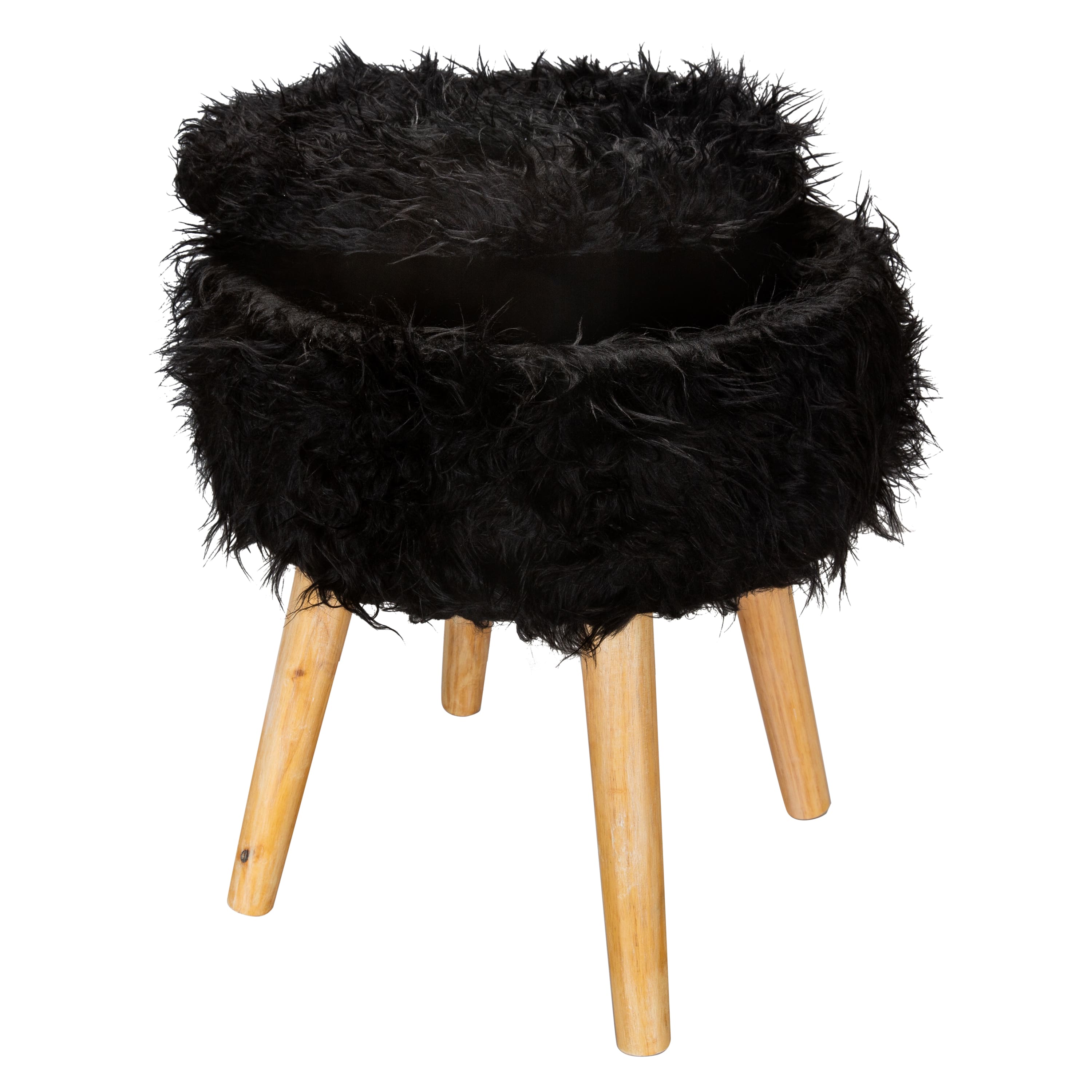 Organize It All Faux Fur Storage Ottoman