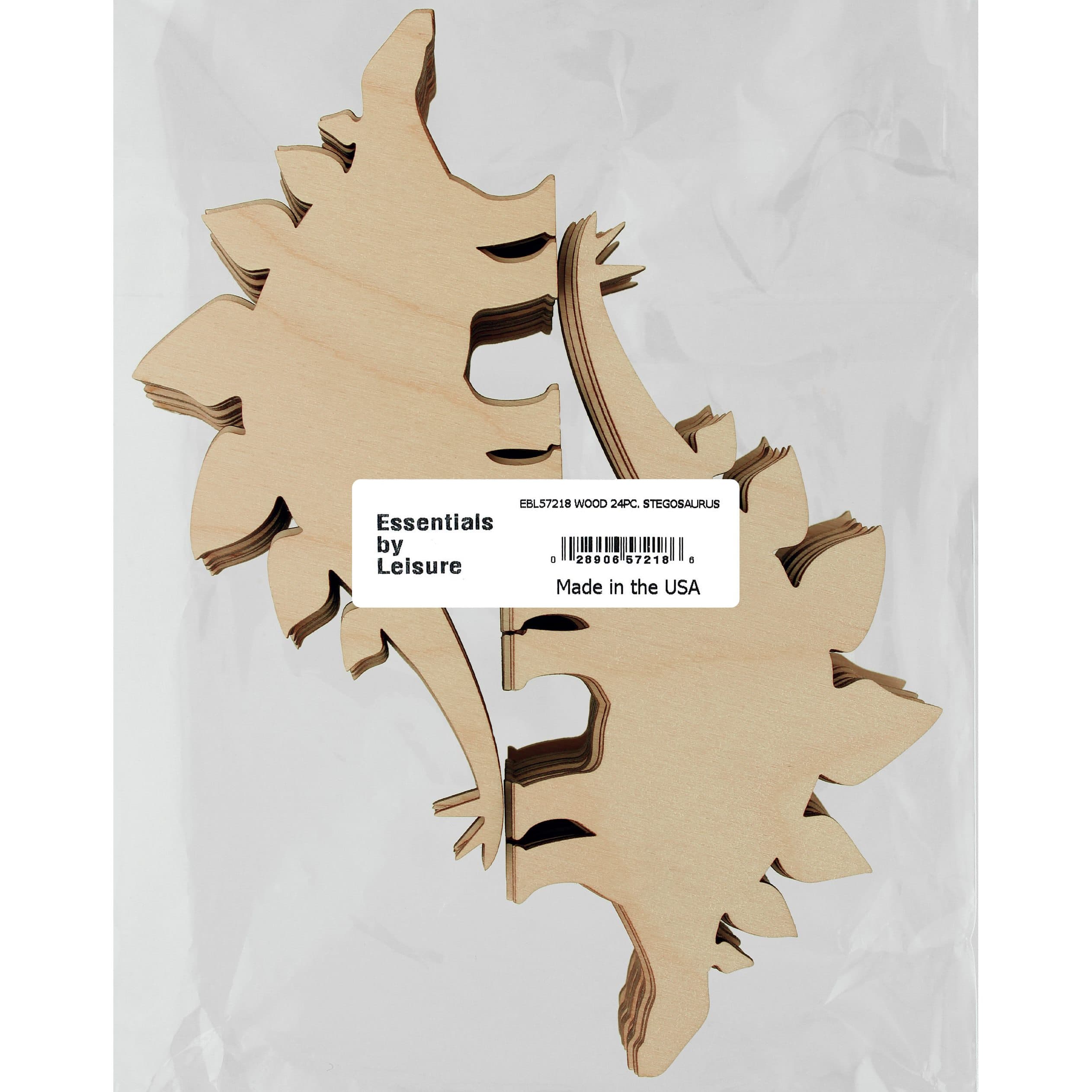 Essentials by Leisure Arts Flat Wood Stegosaurus, 24ct.