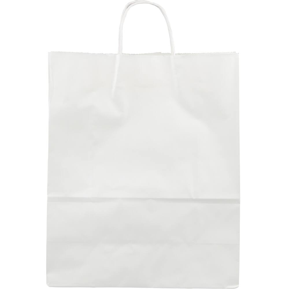 JAM Paper 15.5" White Kraft Solid Gift Bags, 100ct.