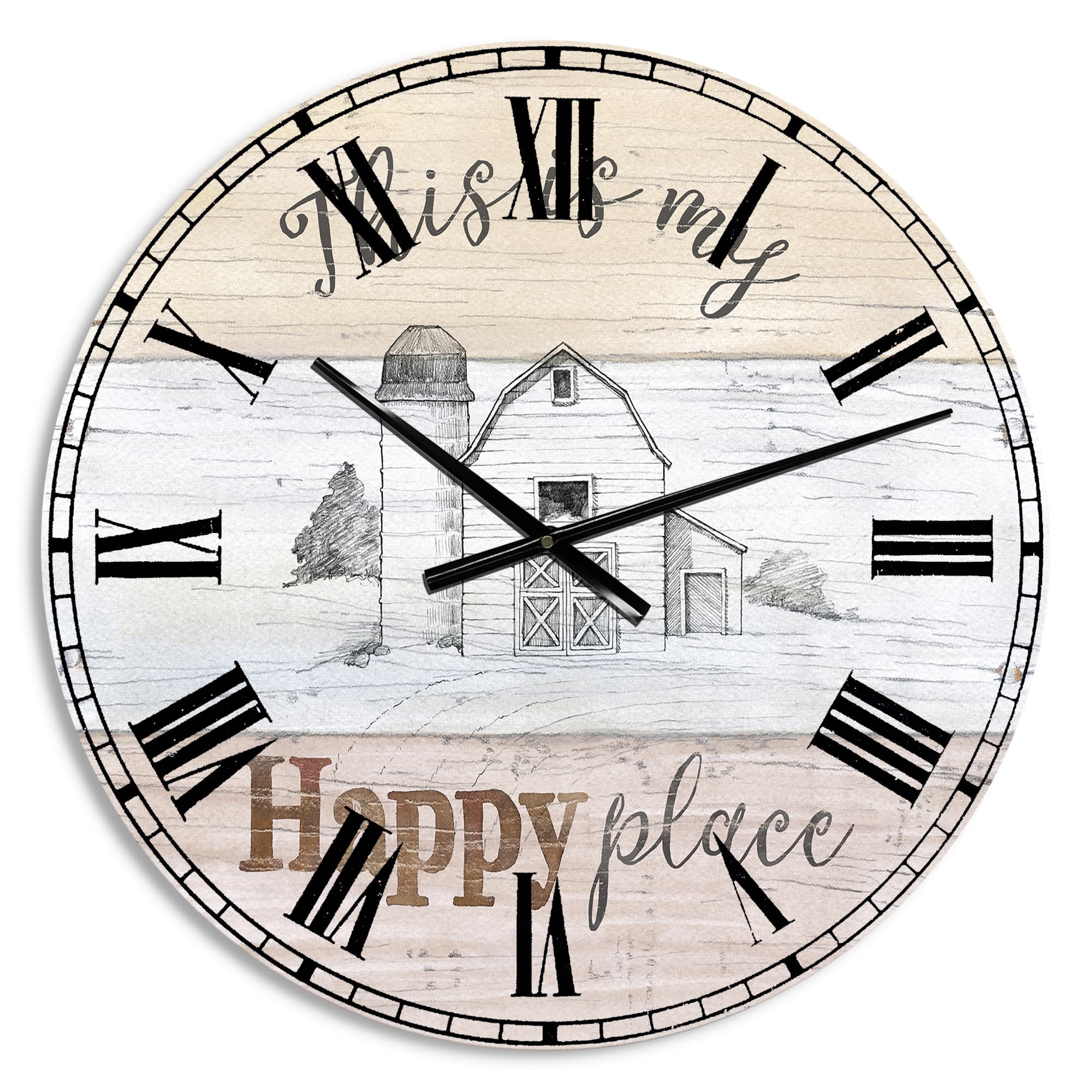 Designart 'Farmhouse Moment Barns Farmhouse Wall Clock