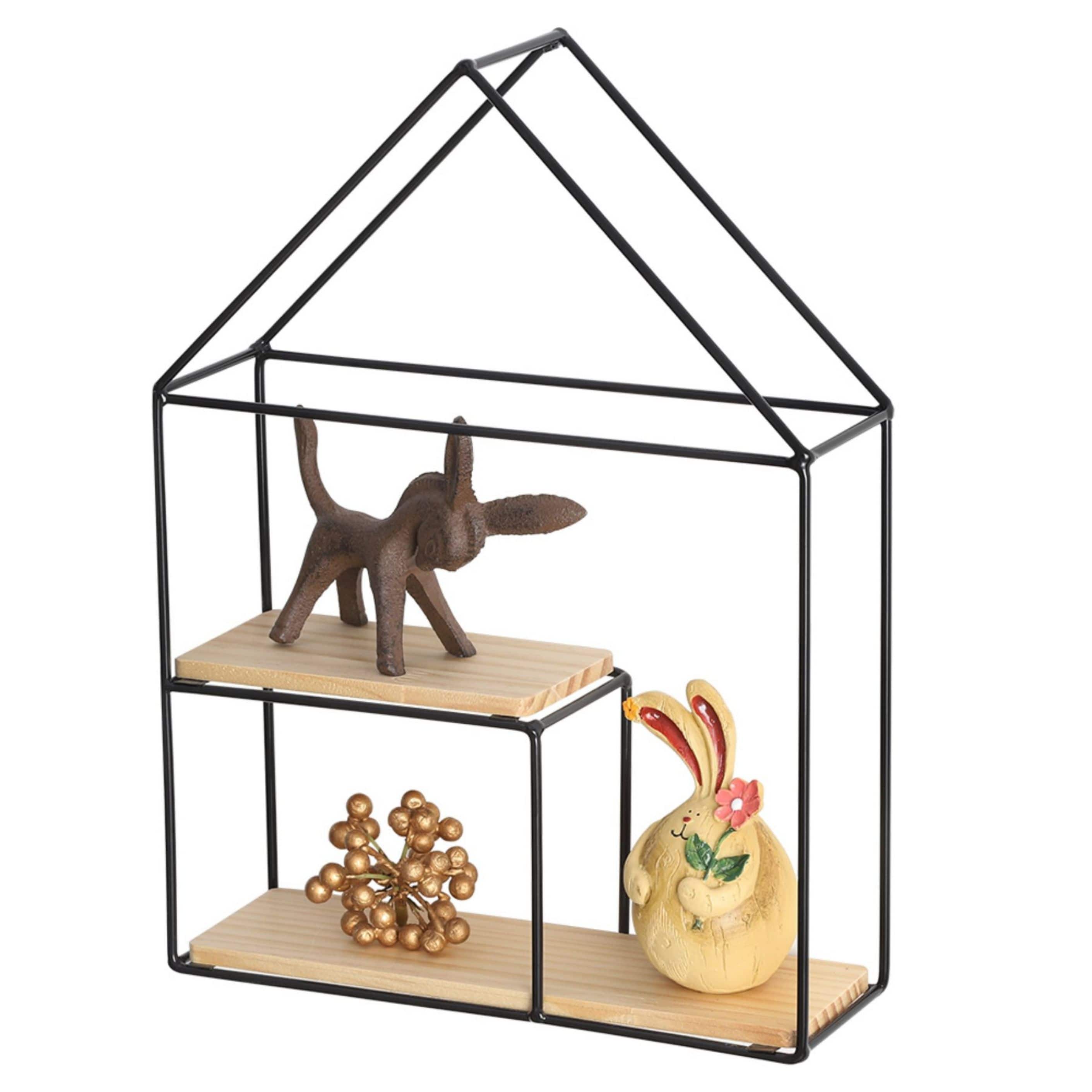 NEX™ Black 2-Tier Metal Wall Mounted Floating Shelf