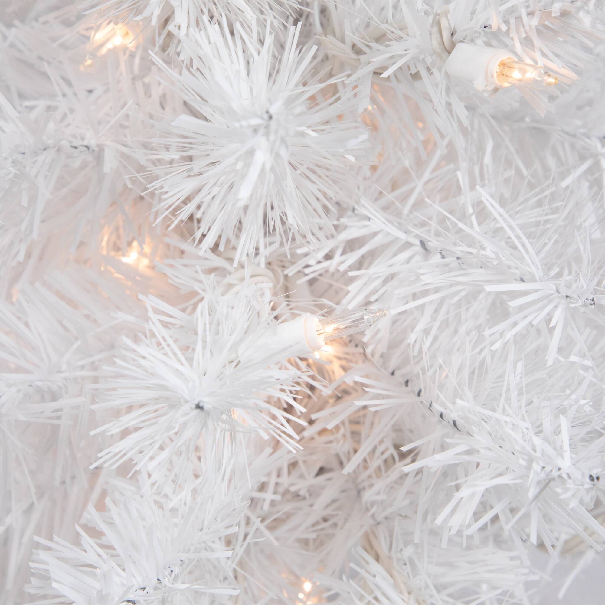 18&#x22; Pre-Lit Medium Snow White Artificial Christmas Tree, Clear Lights