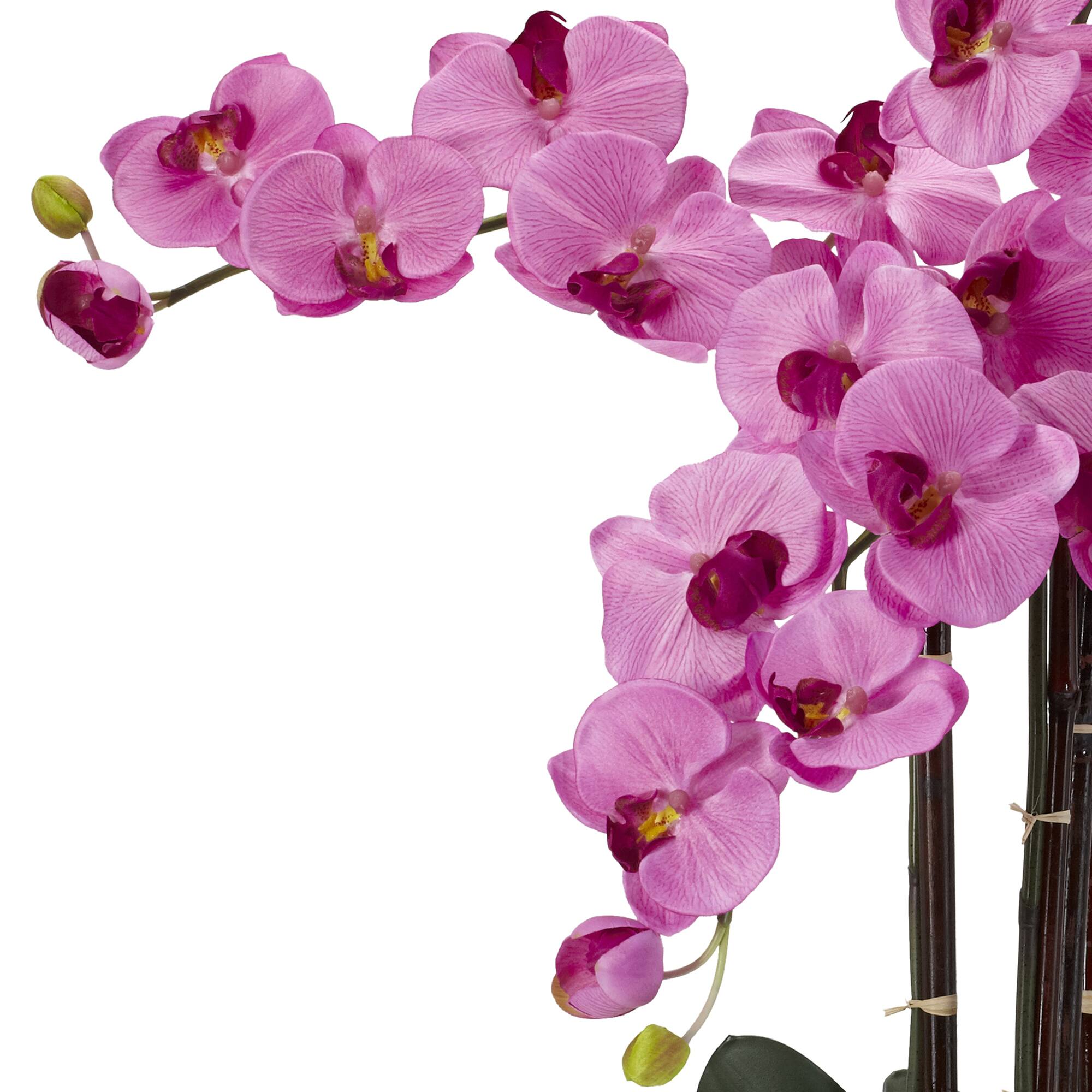 2.5ft. Moth Orchid Silk Flower Arrangement in Decorative Vase