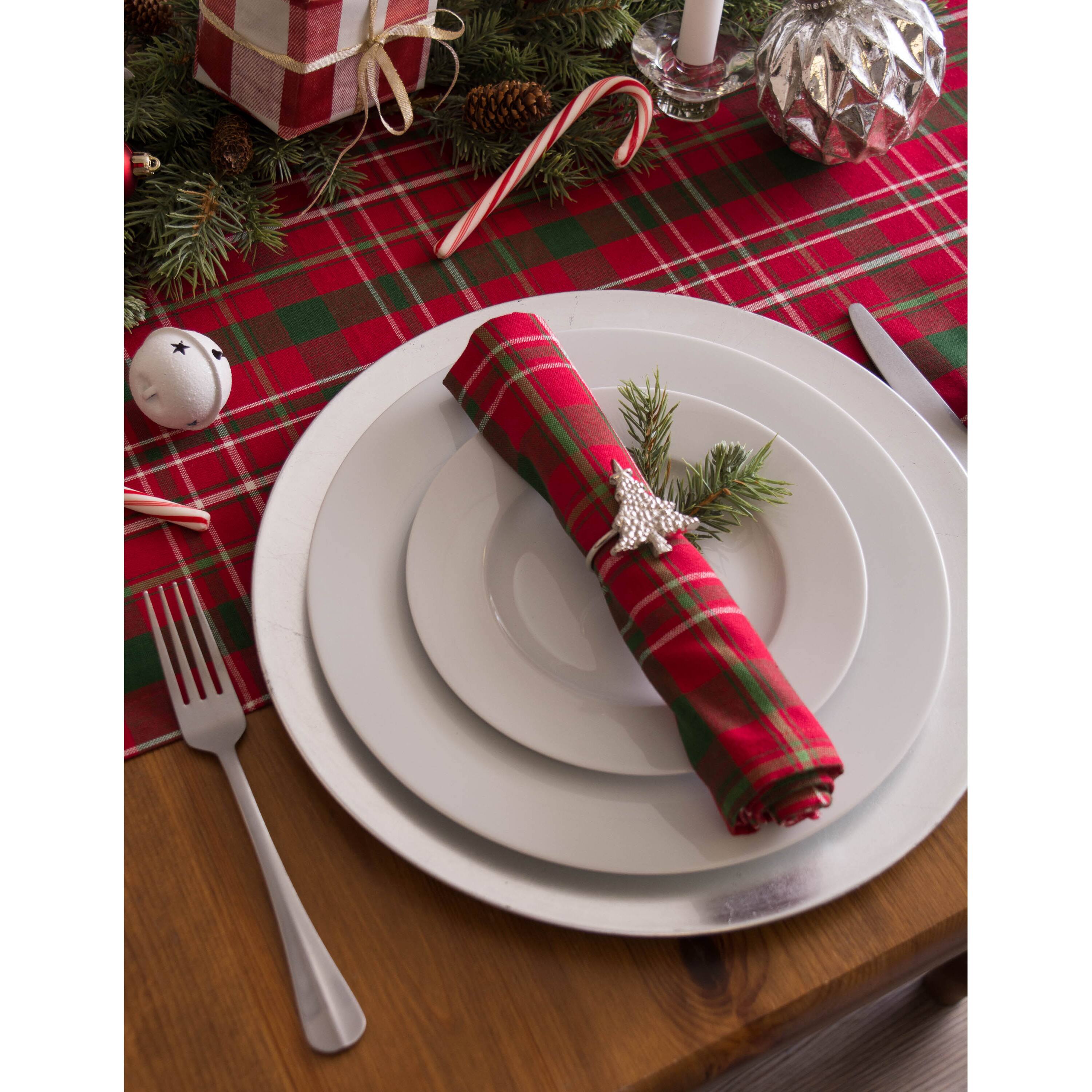 DII® 108" Tartan Holly Plaid Table Runner
