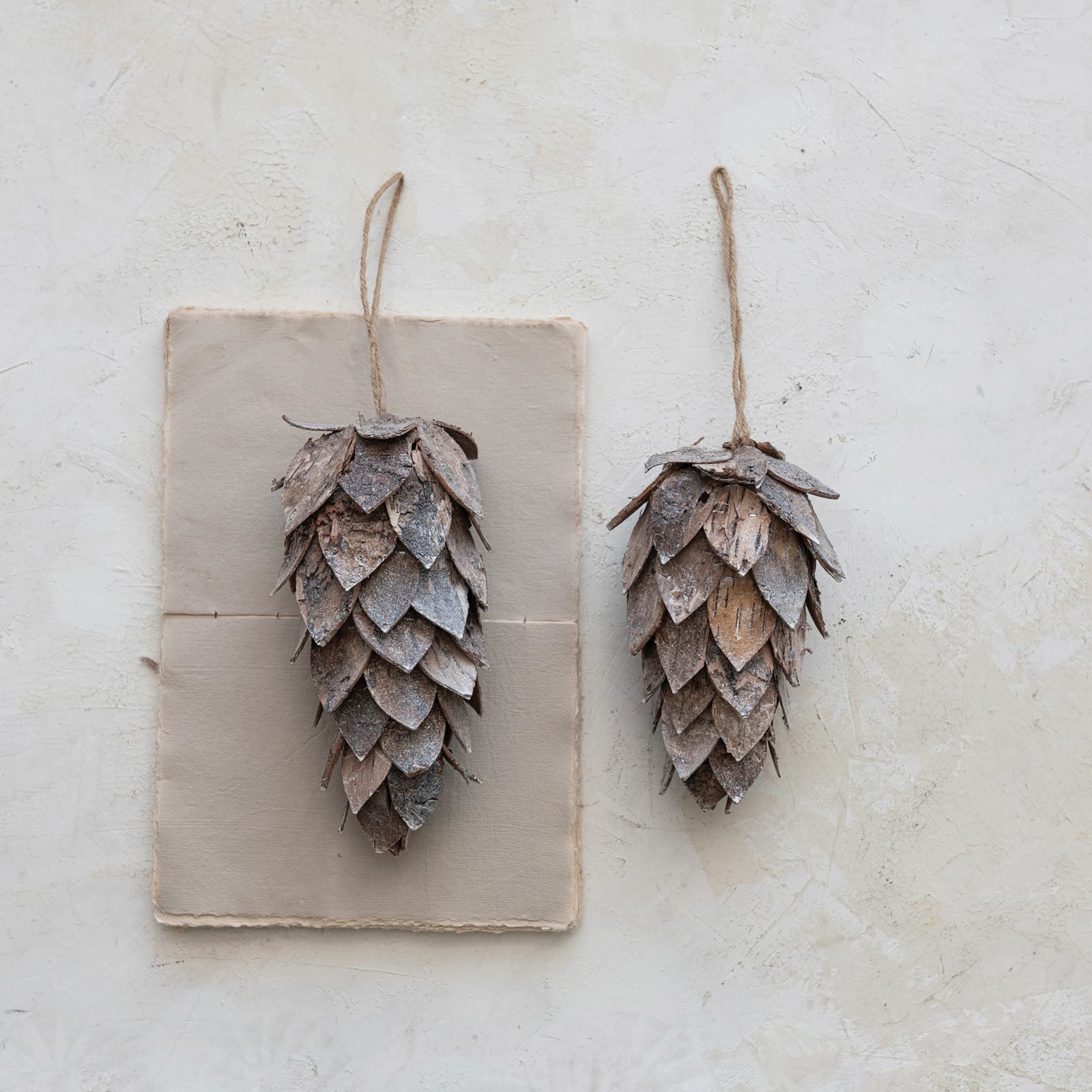 Hello Honey&#xAE; 7.75&#x22; Natural Birch Bark Pinecone Ornament