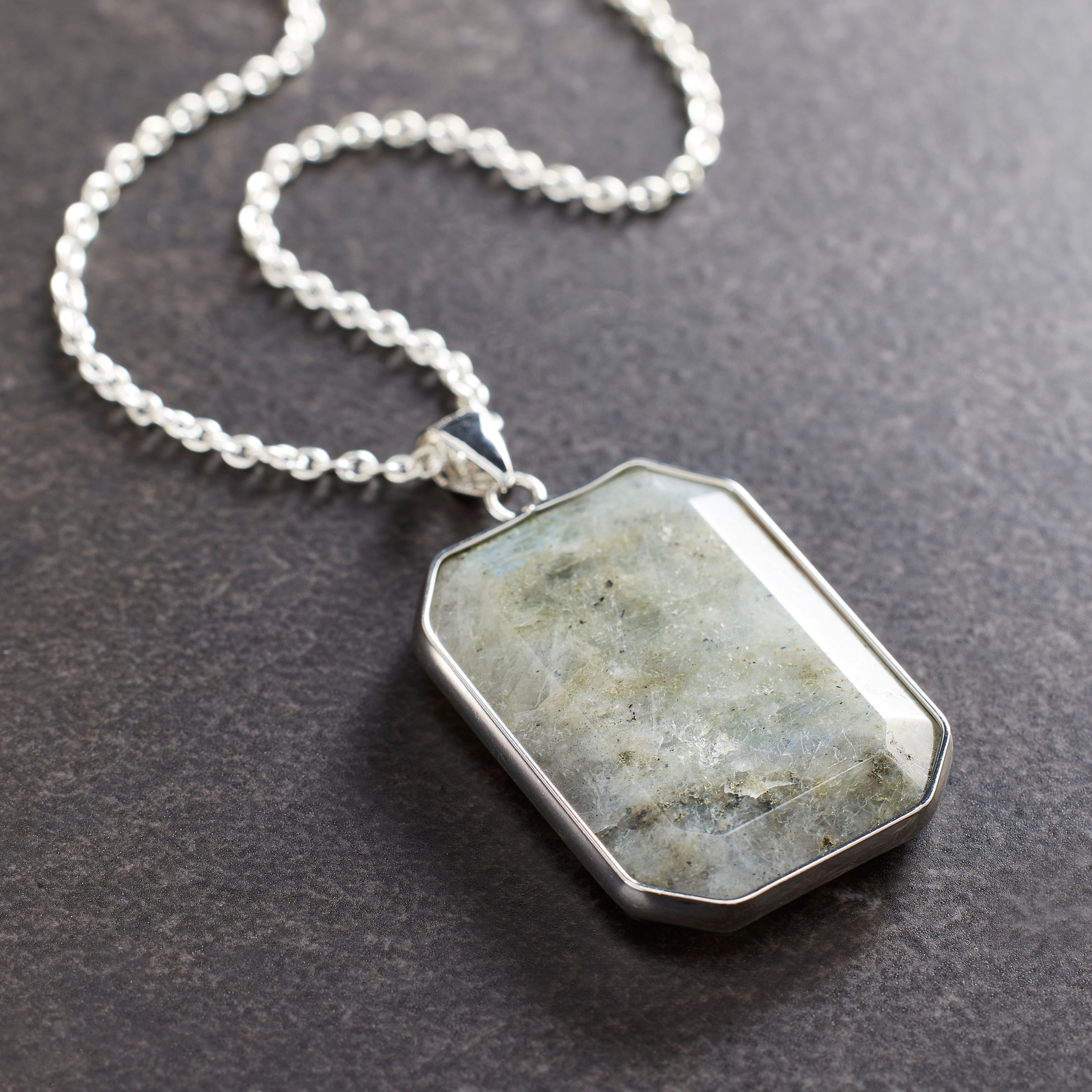 12 Pack: Faceted Labradorite Rectangle Pendant by Bead Landing™