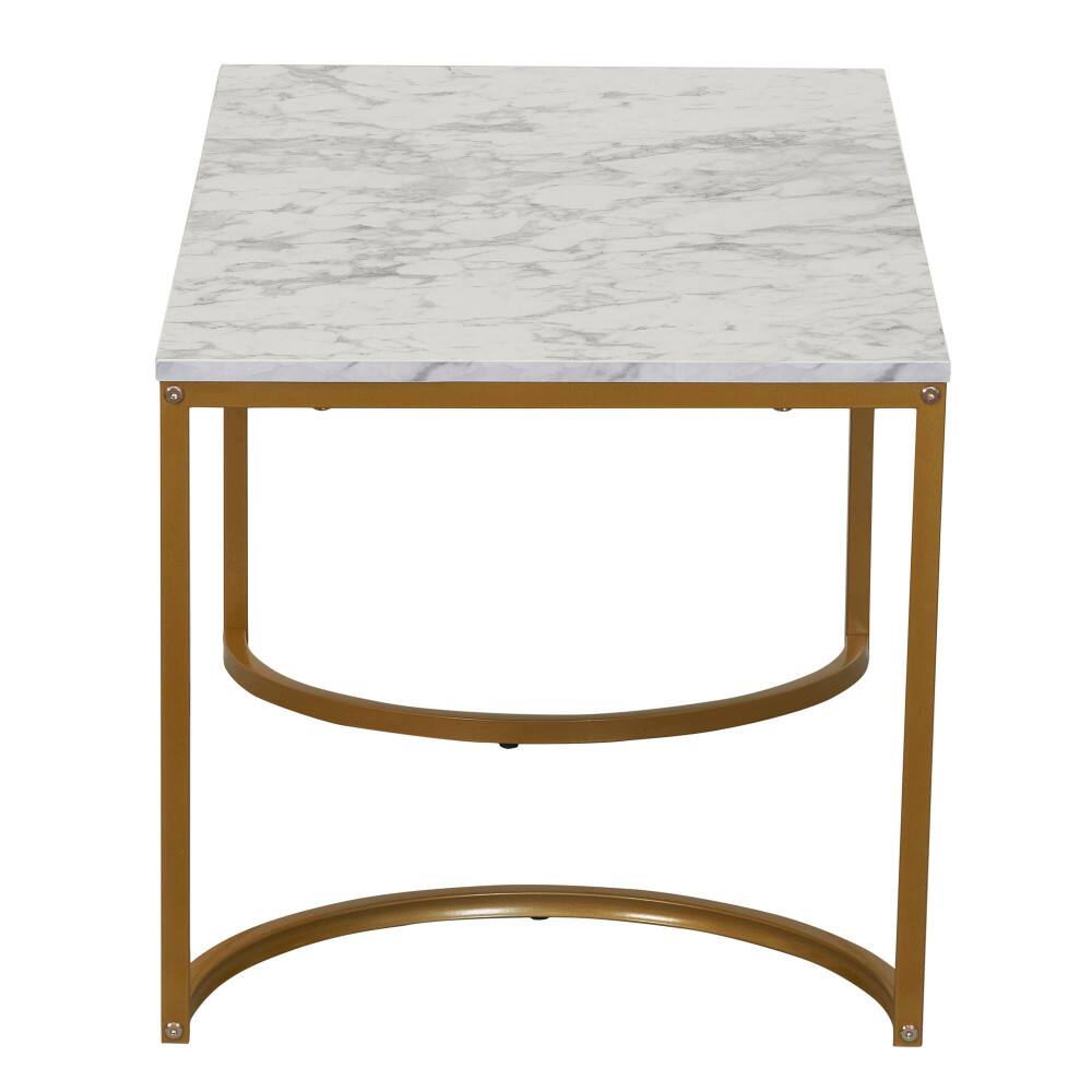 Household Essentials 39&#x22; Half Moon Rectangular Coffee Table