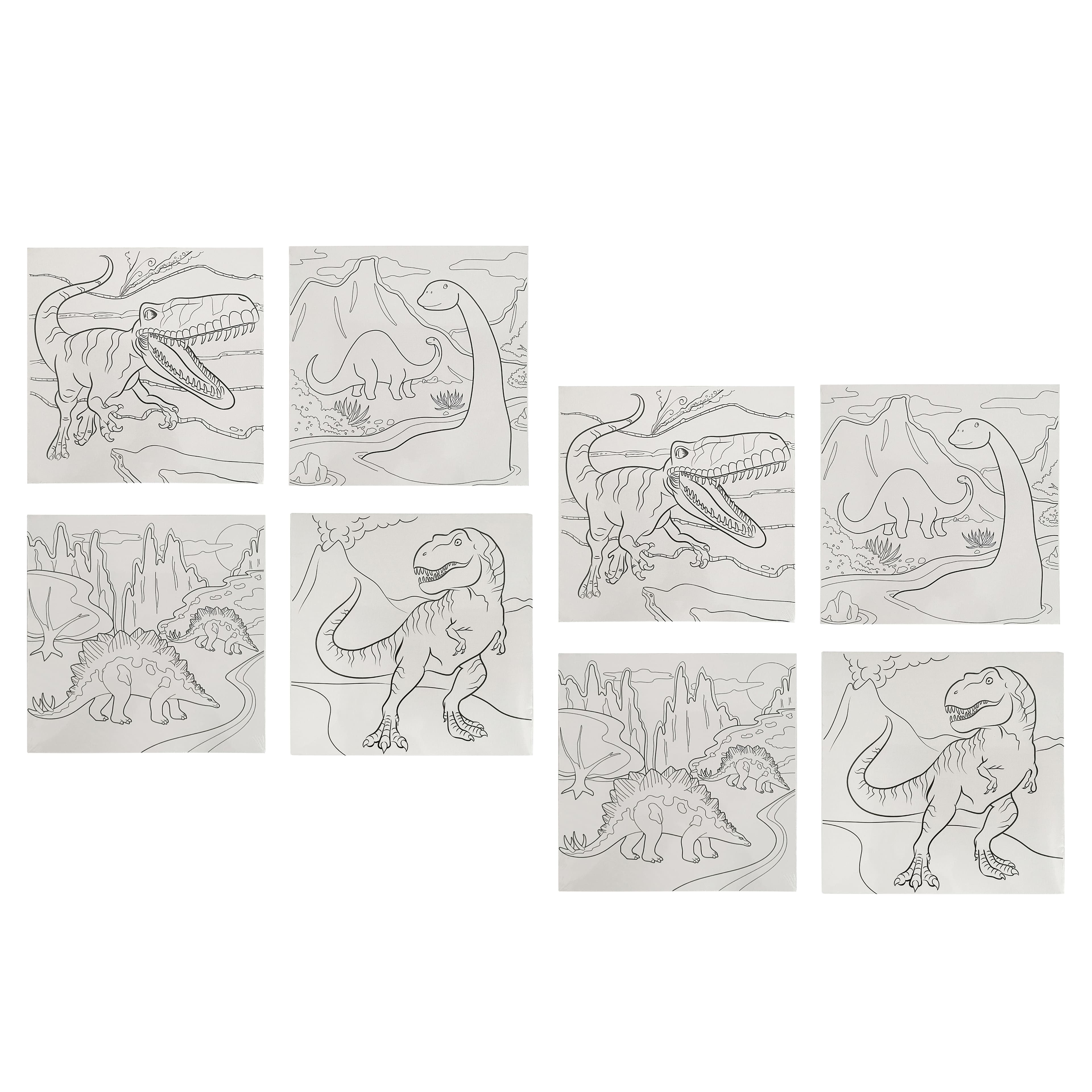 6 Packs: 8 ct. (48 total) Dinosaur Canvas Set by Creatology&#x2122;