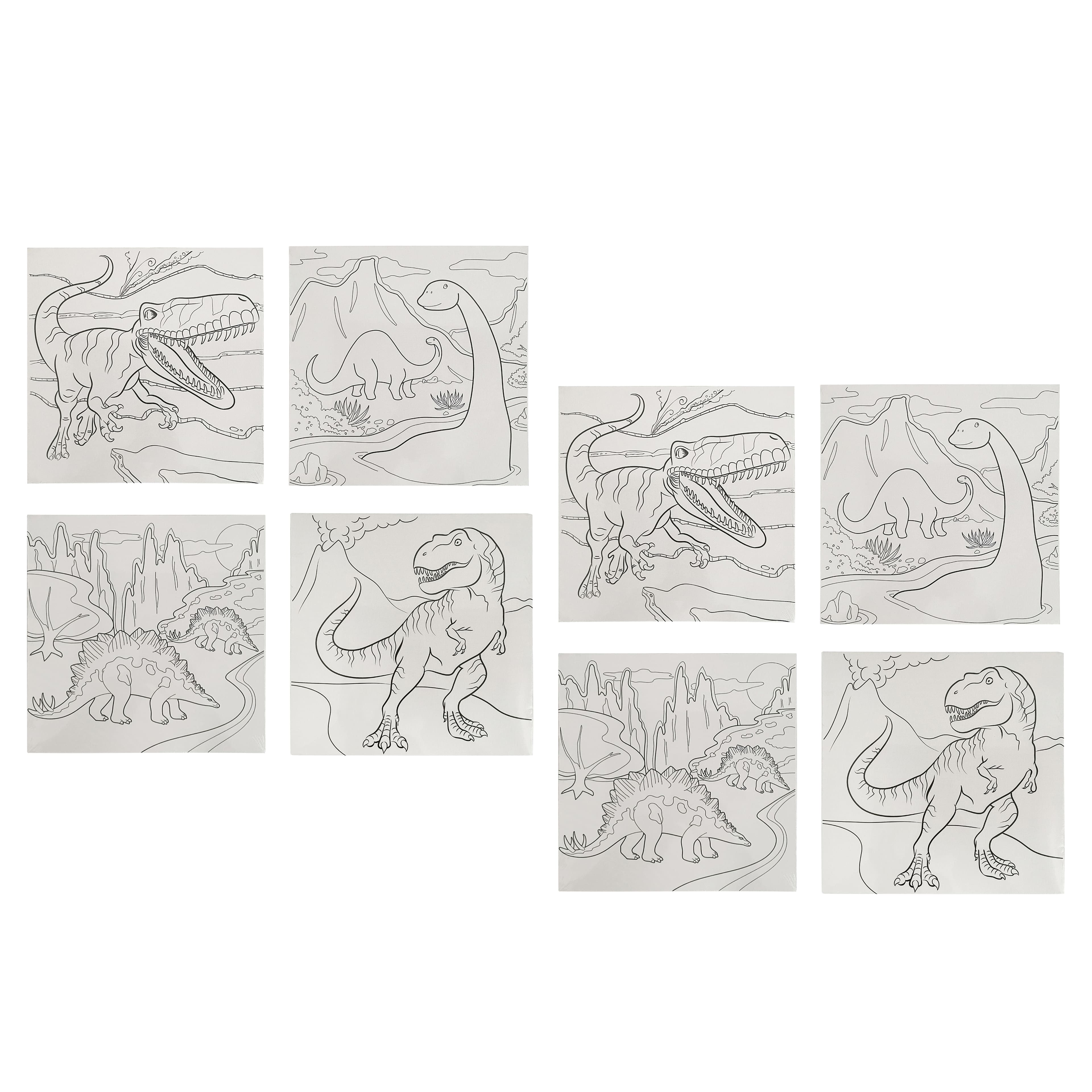 6 Packs: 8 ct. (48 total) Dinosaur Canvas Set by Creatology™