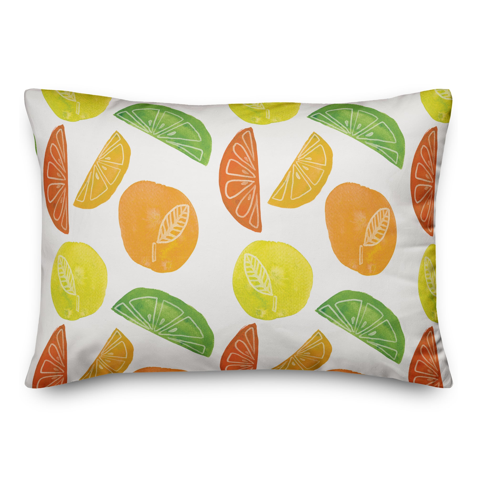 Citrus Fruit Pattern 14&#x22; x 20&#x22; Throw Pillow
