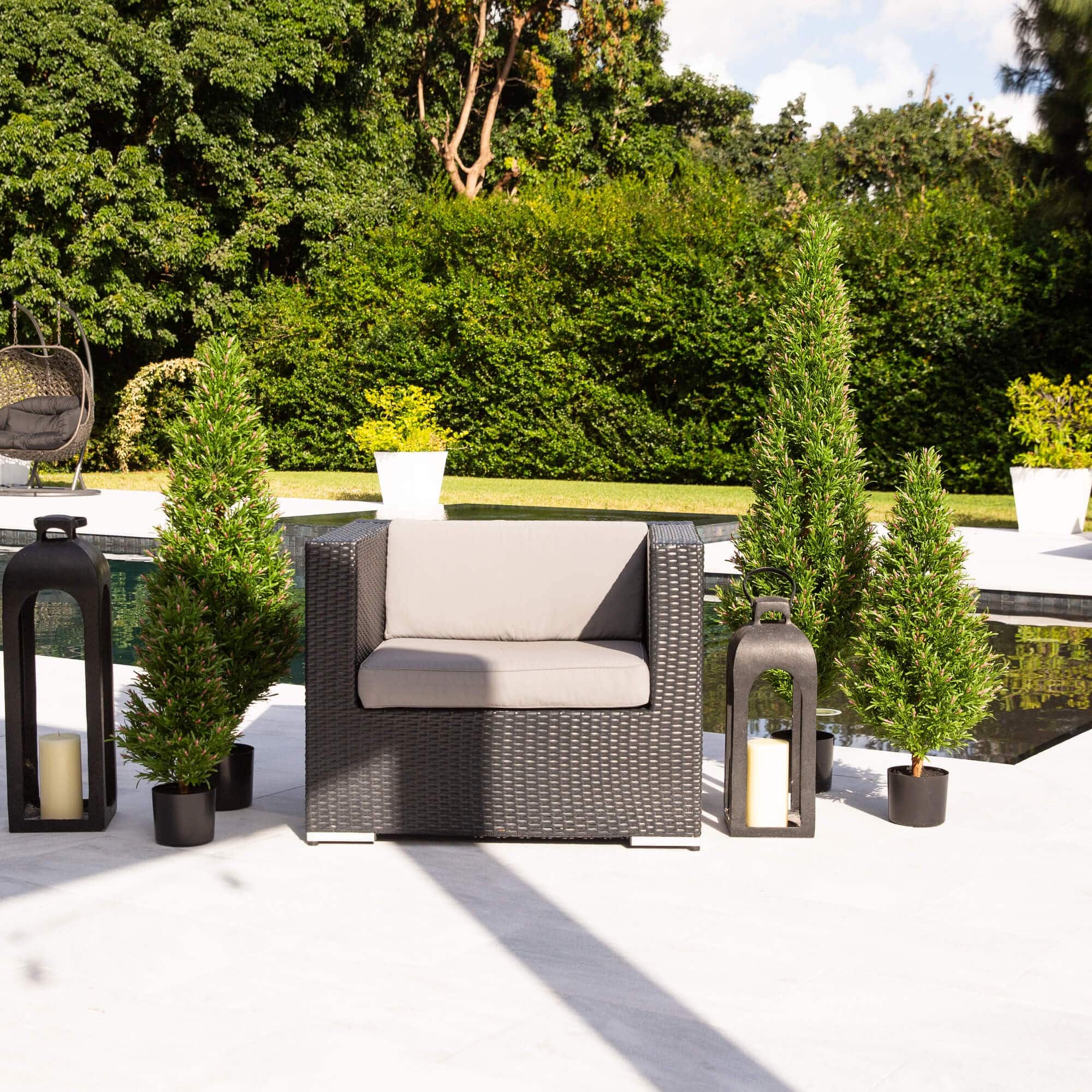 4ft. Potted UV Resistant Rosemary Cone Topiary Tree