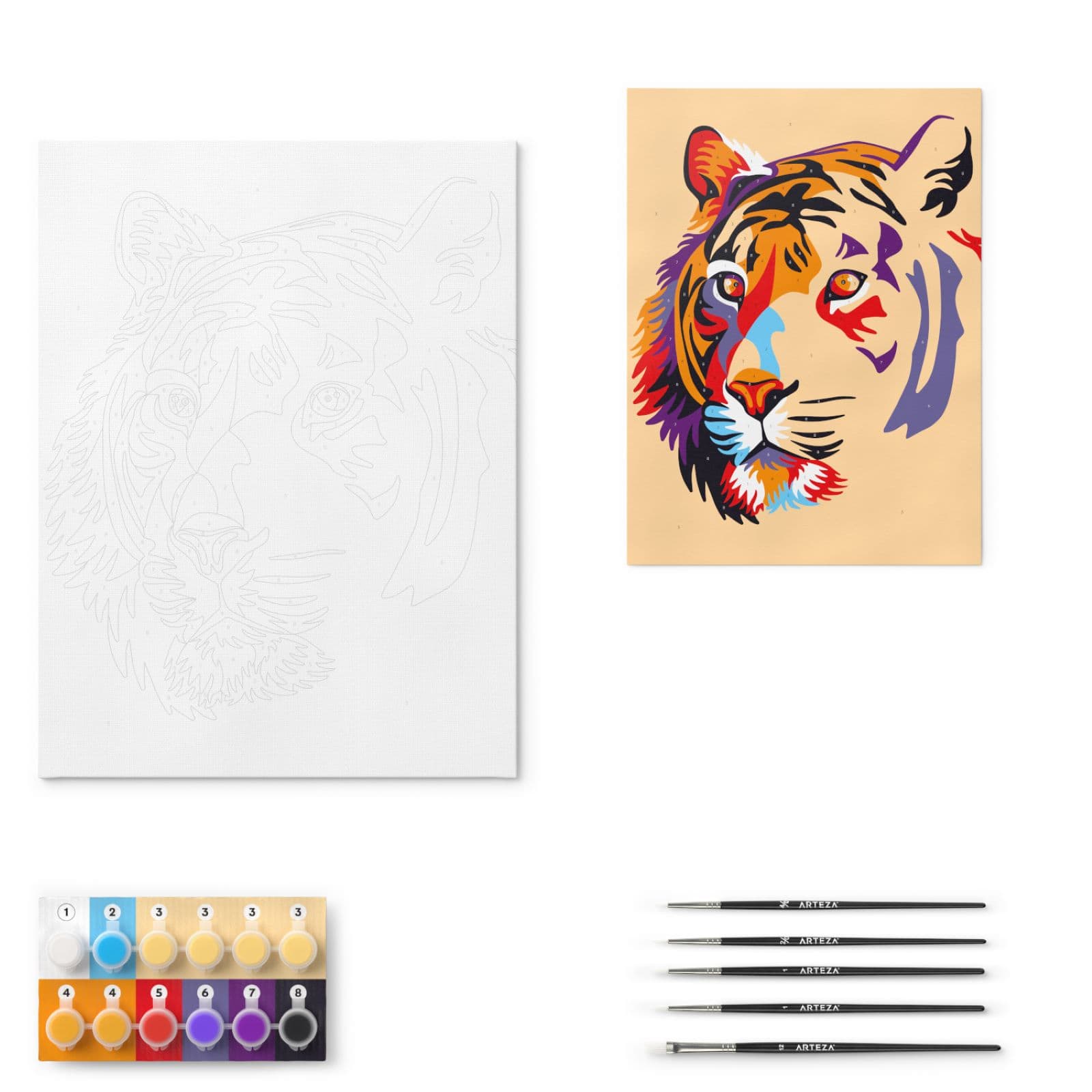 Arteza&#xAE; Tiger Paint by Numbers Kit