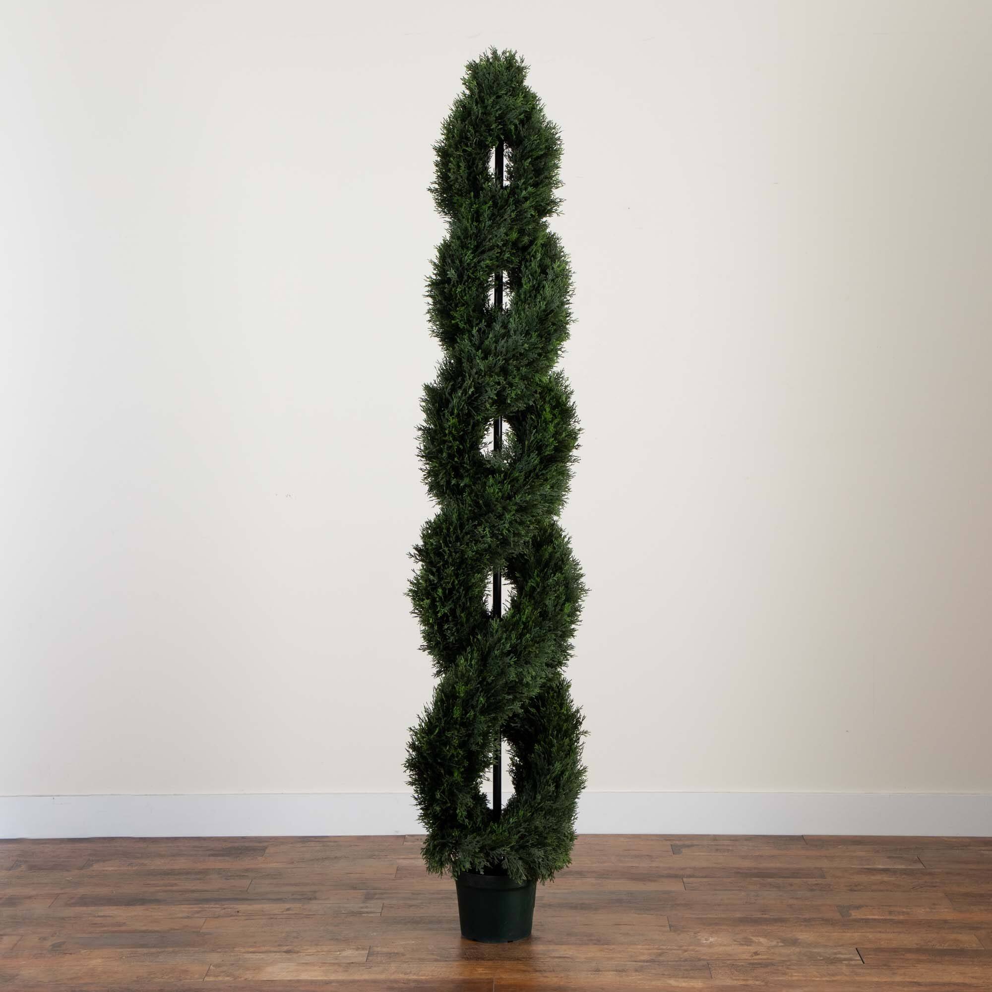 7ft. UV-Resistant Double Pond Cypress Spiral Topiary