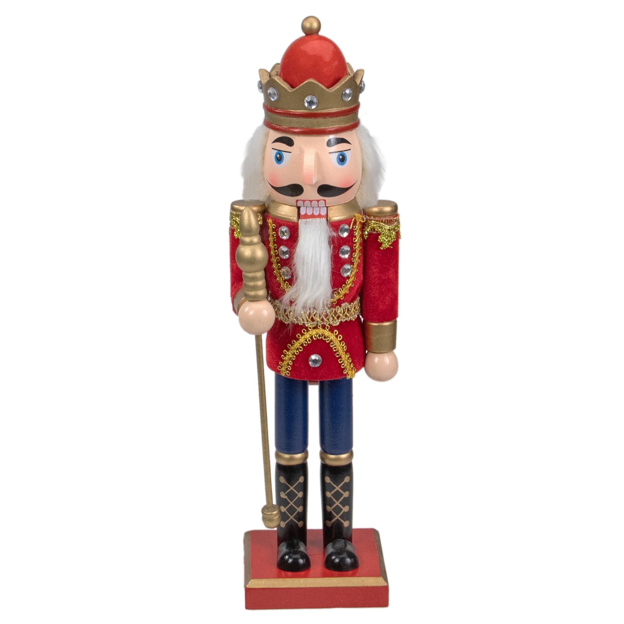 14&#x22; Wooden Nutcracker King with Scepter