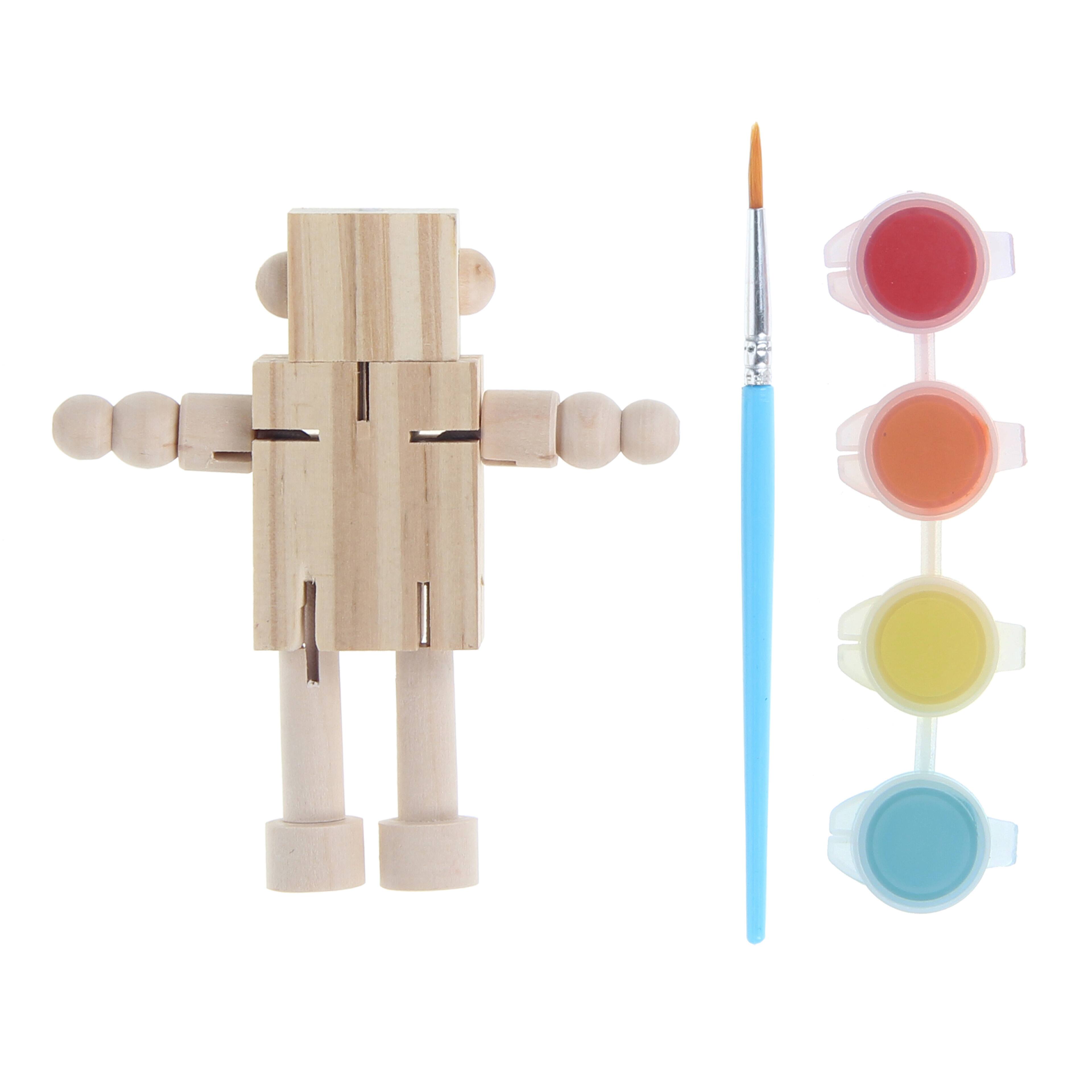 12 Pack: 3D Robot Wood Figure by Creatology™