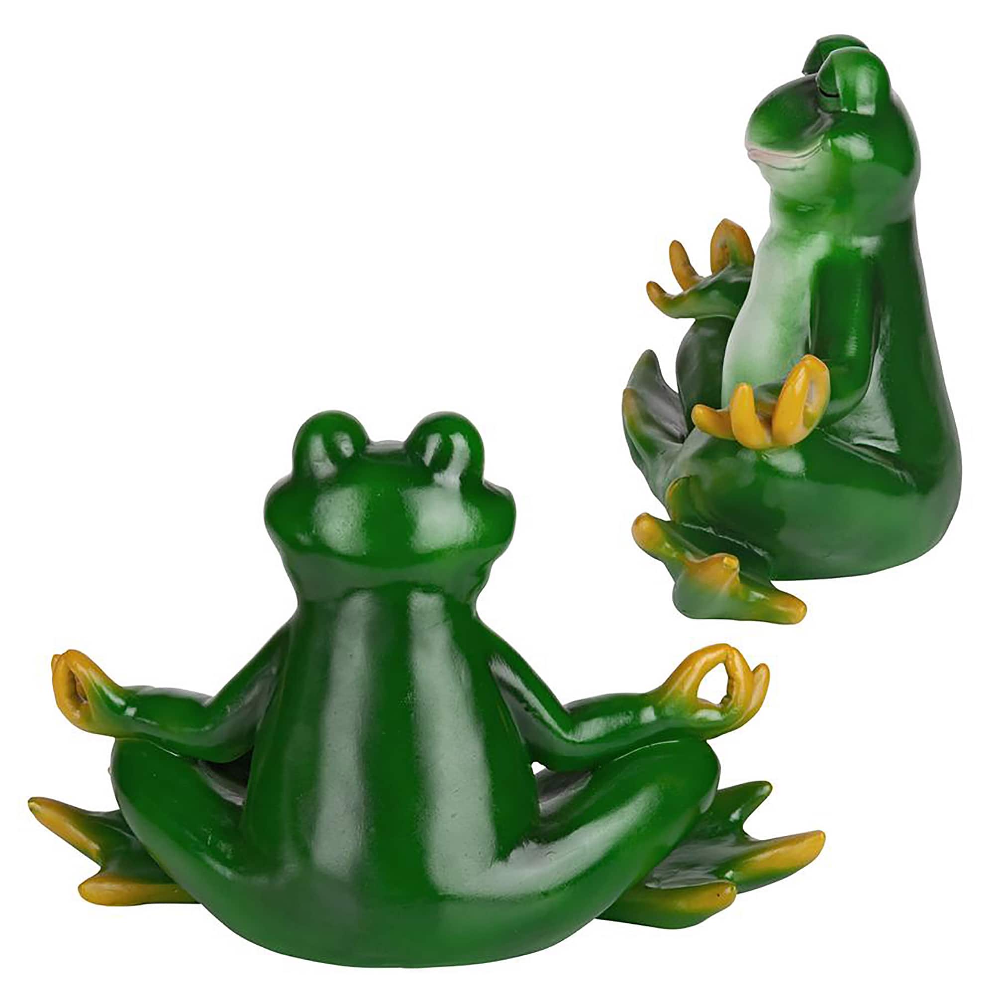 Design Toscano 12&#x22; Strike a Pose Zen Yoga Frog Statues, 2ct.