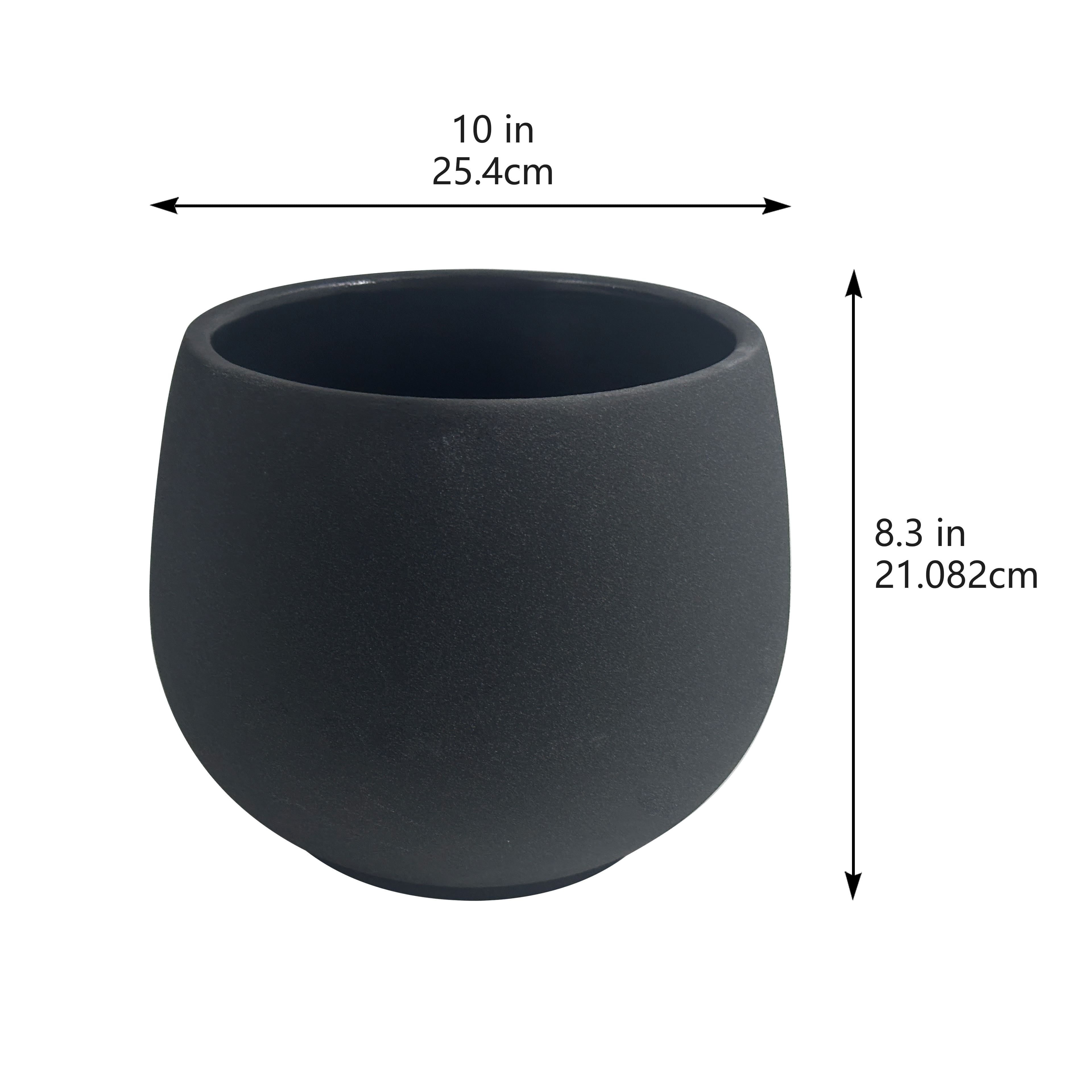 10&#x22; Black Ceramic Pot by Ashland&#xAE;