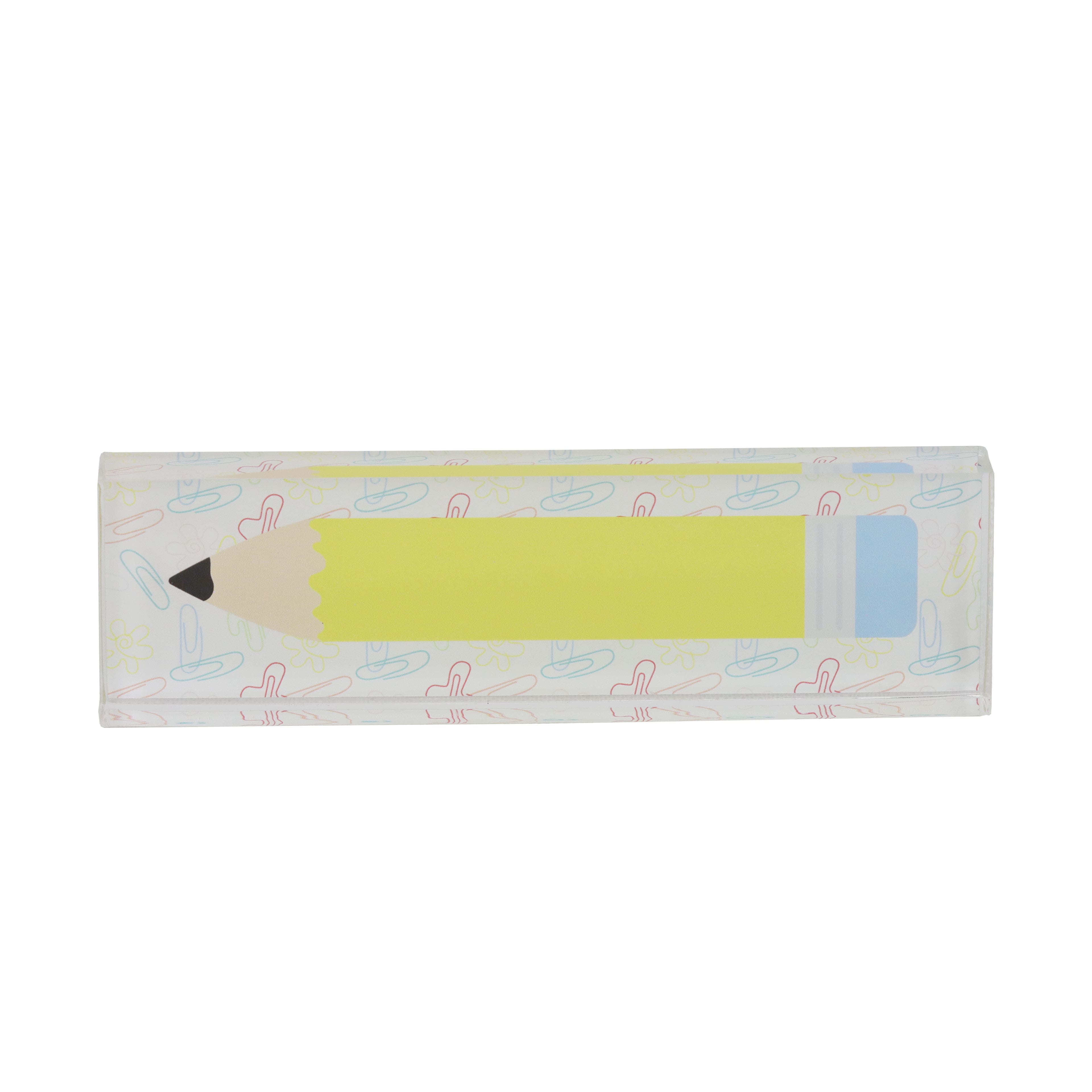 8" Yellow Pencil Name Plate Tabletop Décor by B2C™